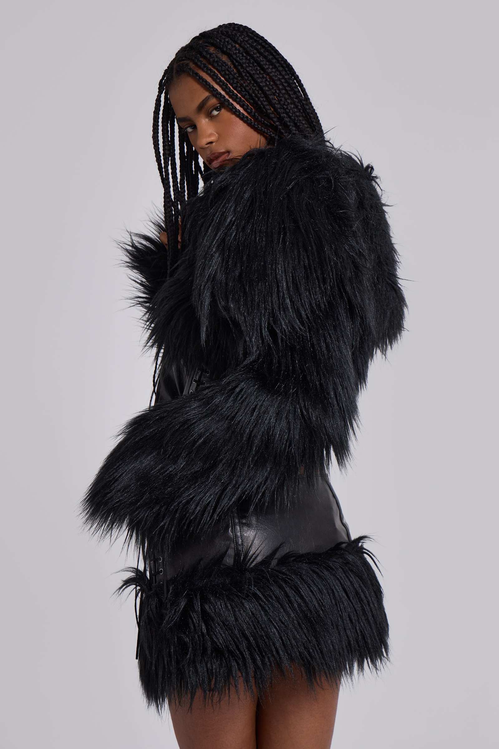Viera Faux Fur and Leather Jacket