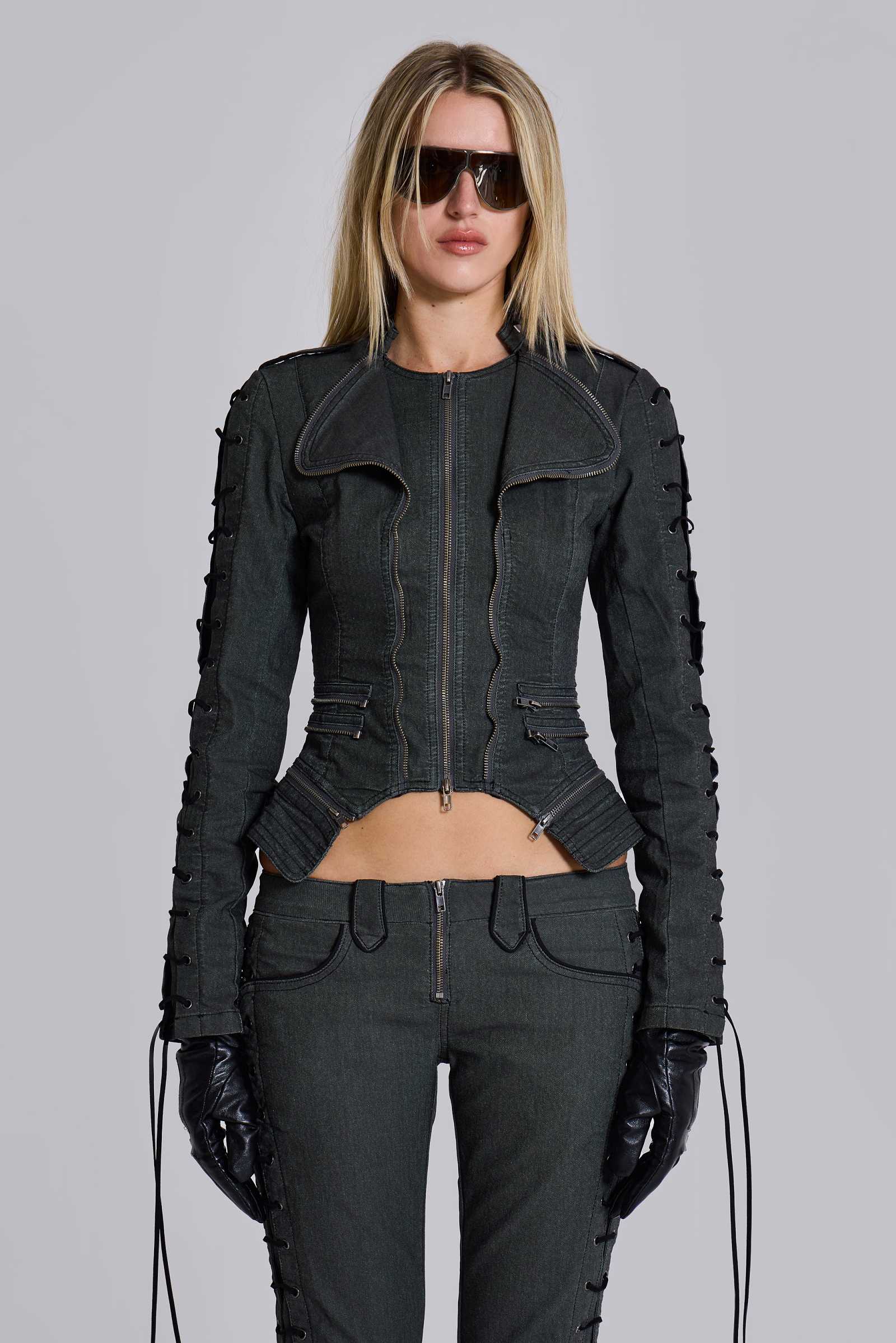 Charis Lace Up Military Bootcut Jeans