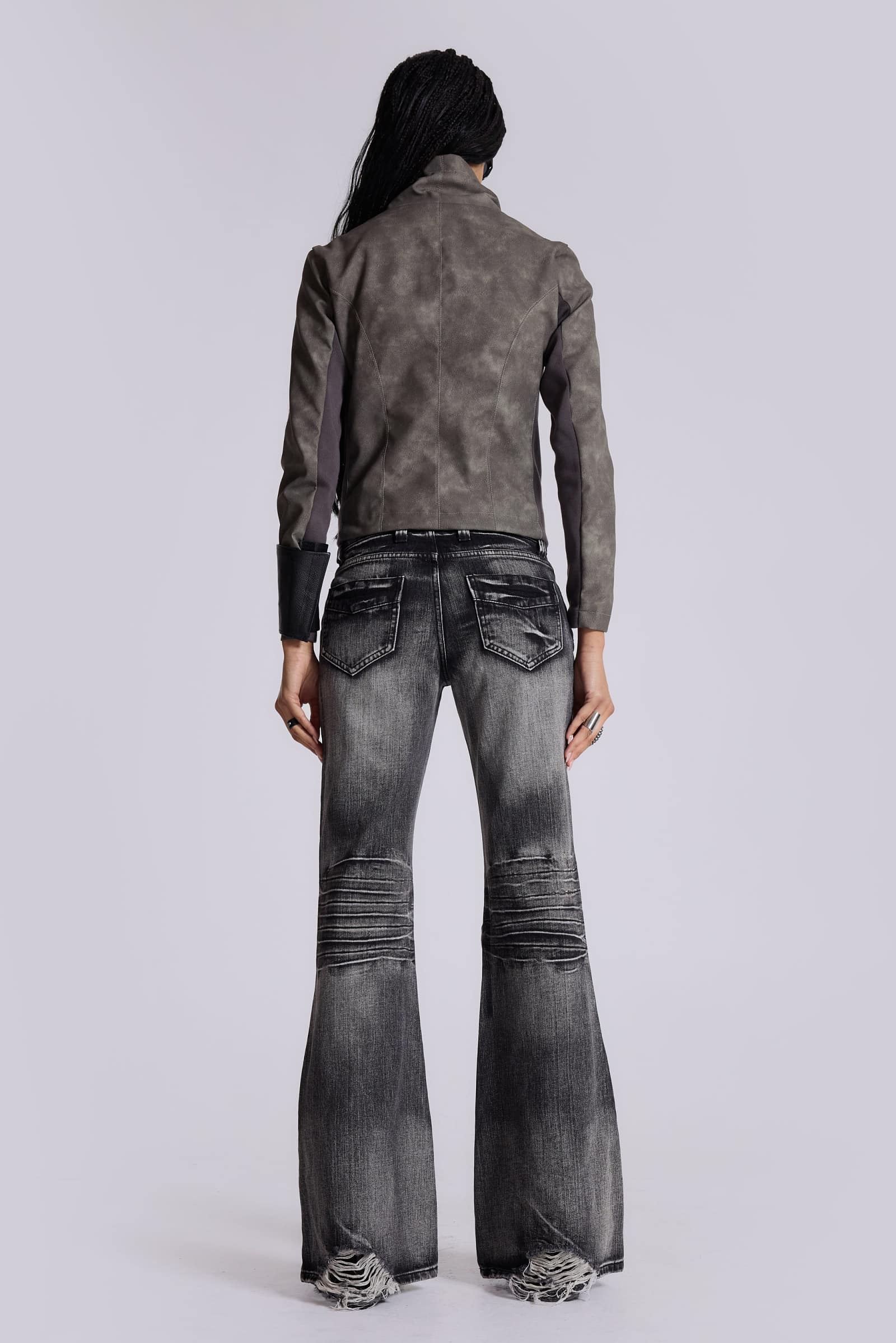 Washed Black Drift Bootcut Jeans