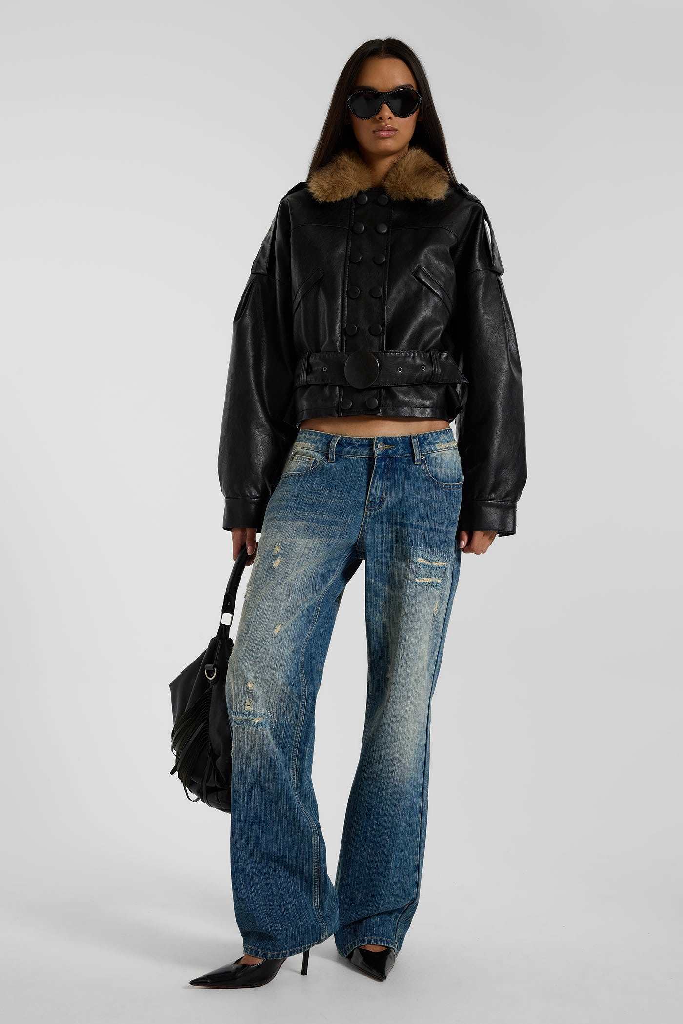 Hunter Loose Straight Leg Jeans in Blue Wash