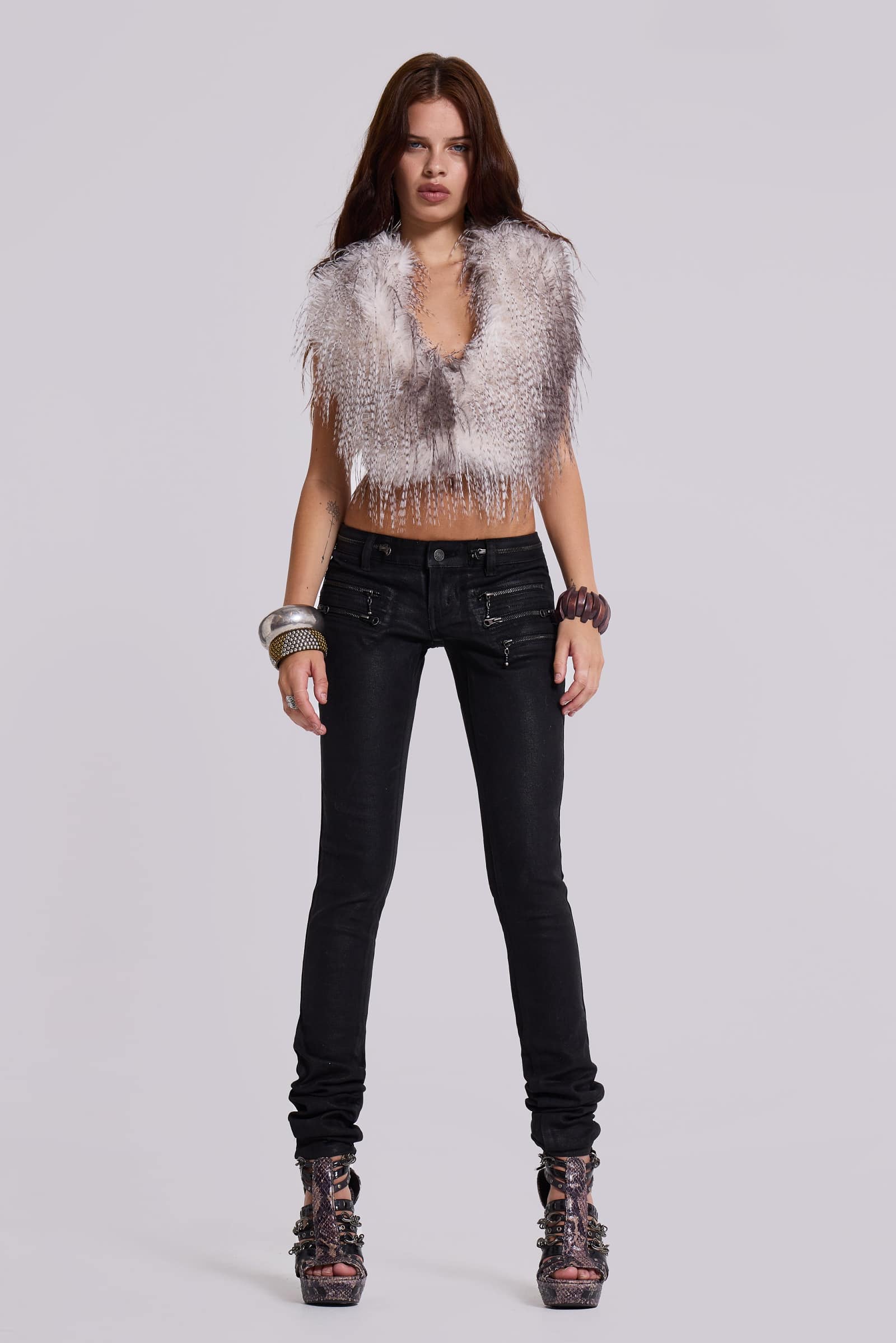Ardor Coated Low Rise Skinny Jeans