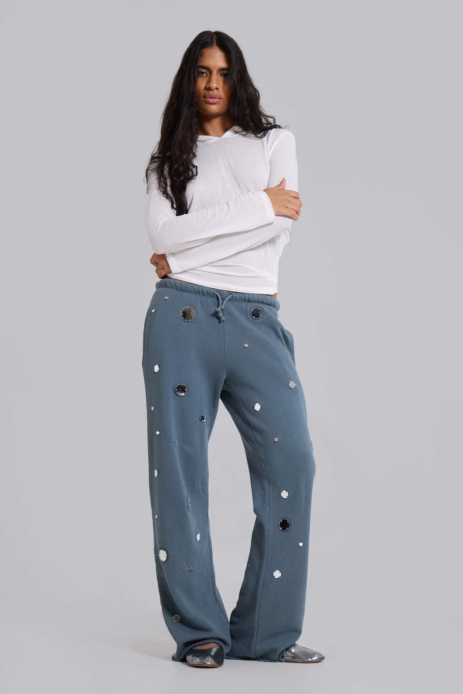 Tarra Embellished Slouchy Bootcut Jogger