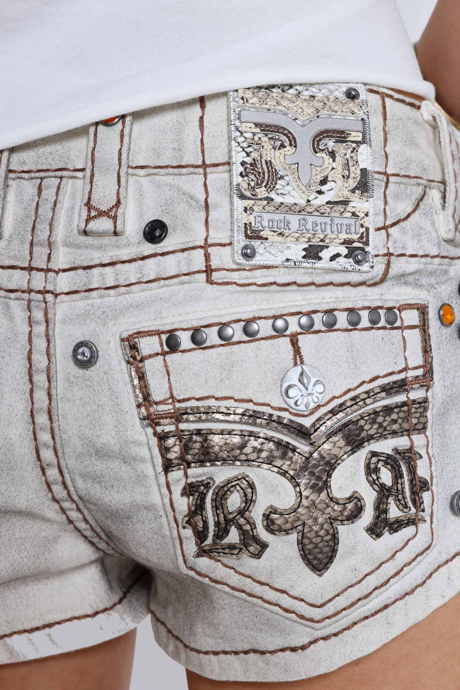 Rock Revival Dirty Studded Mini Shorts