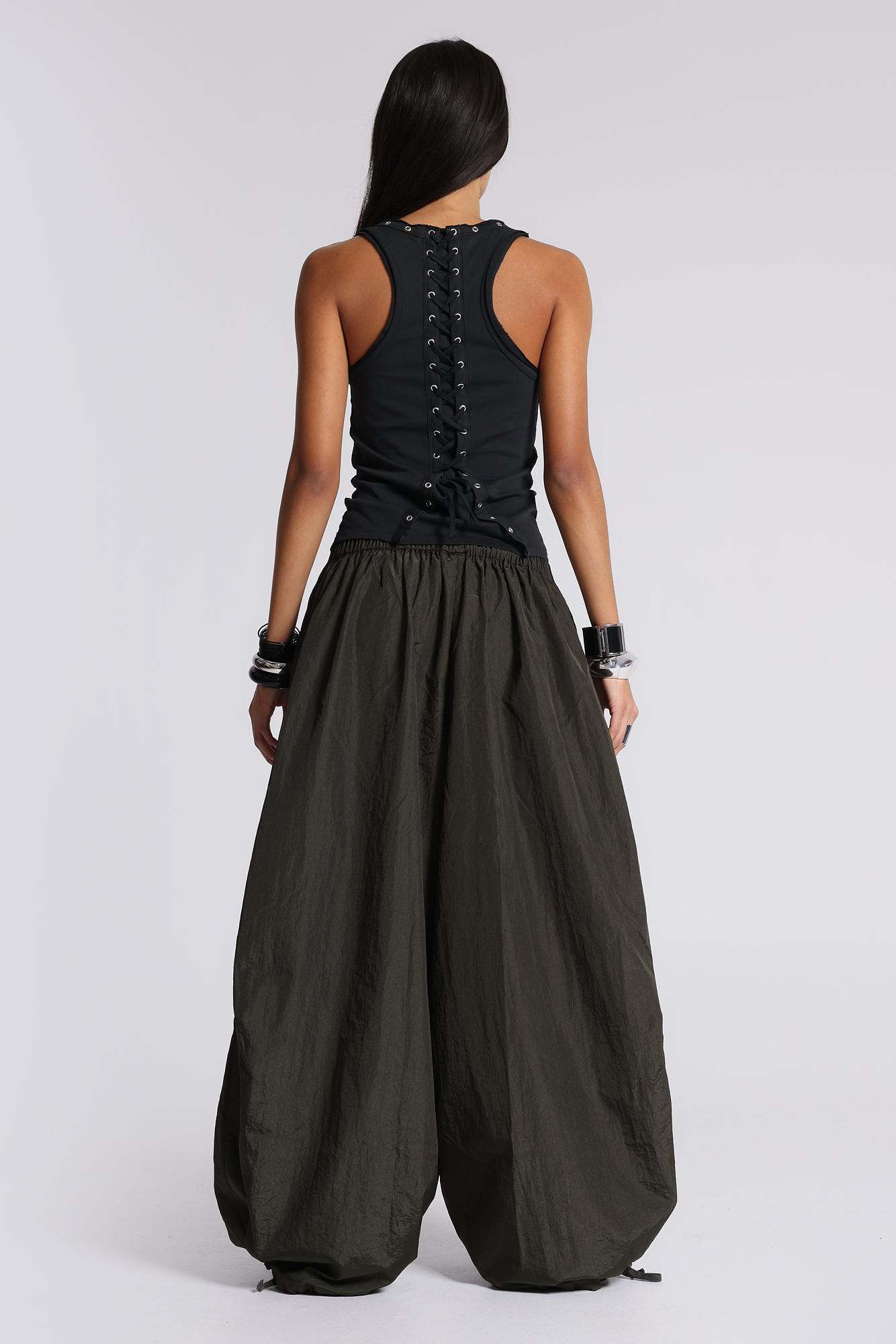Nexis Nylon Balloon Parachute Pants in Khaki