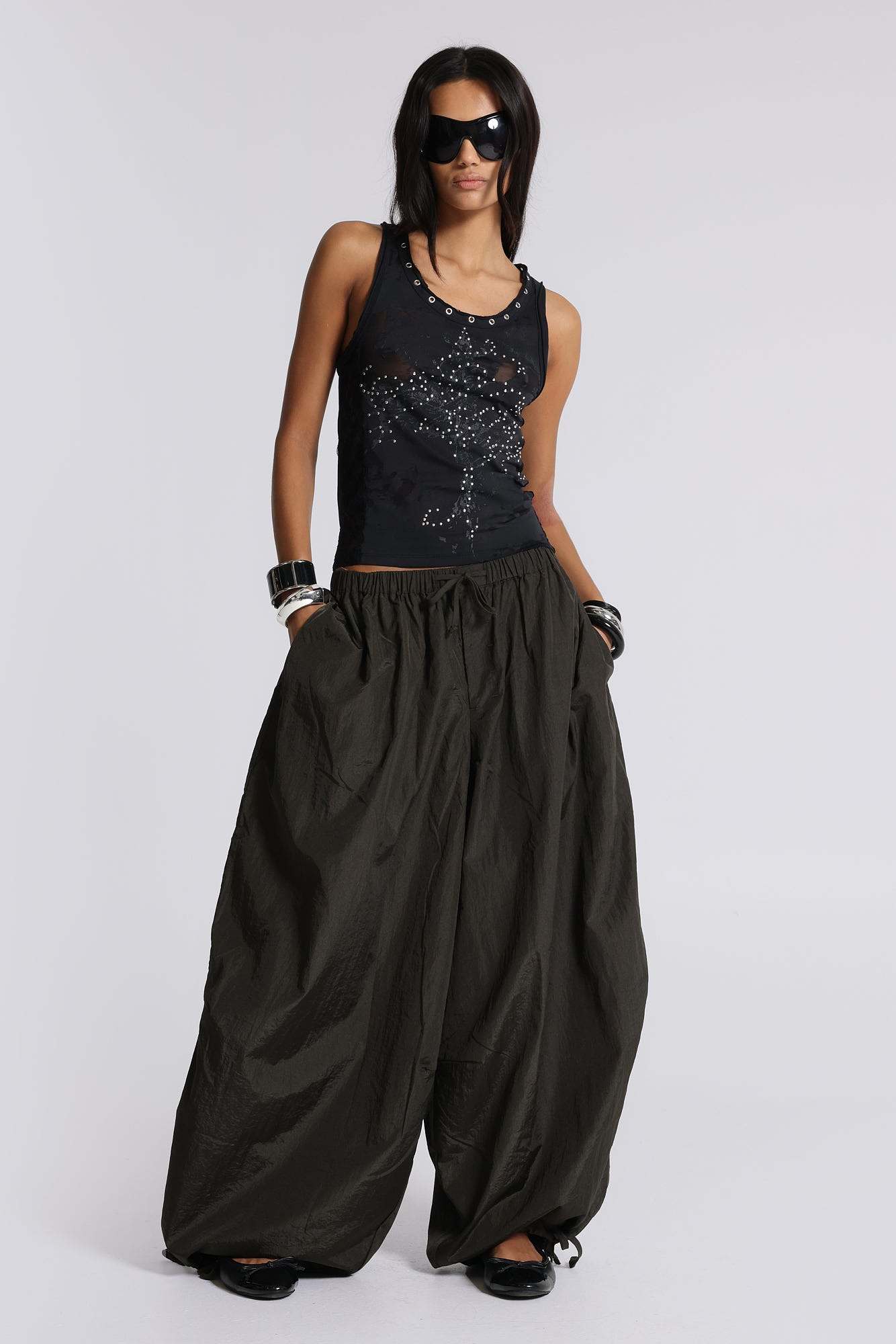 Ramona Burnout Vest Top in Black
