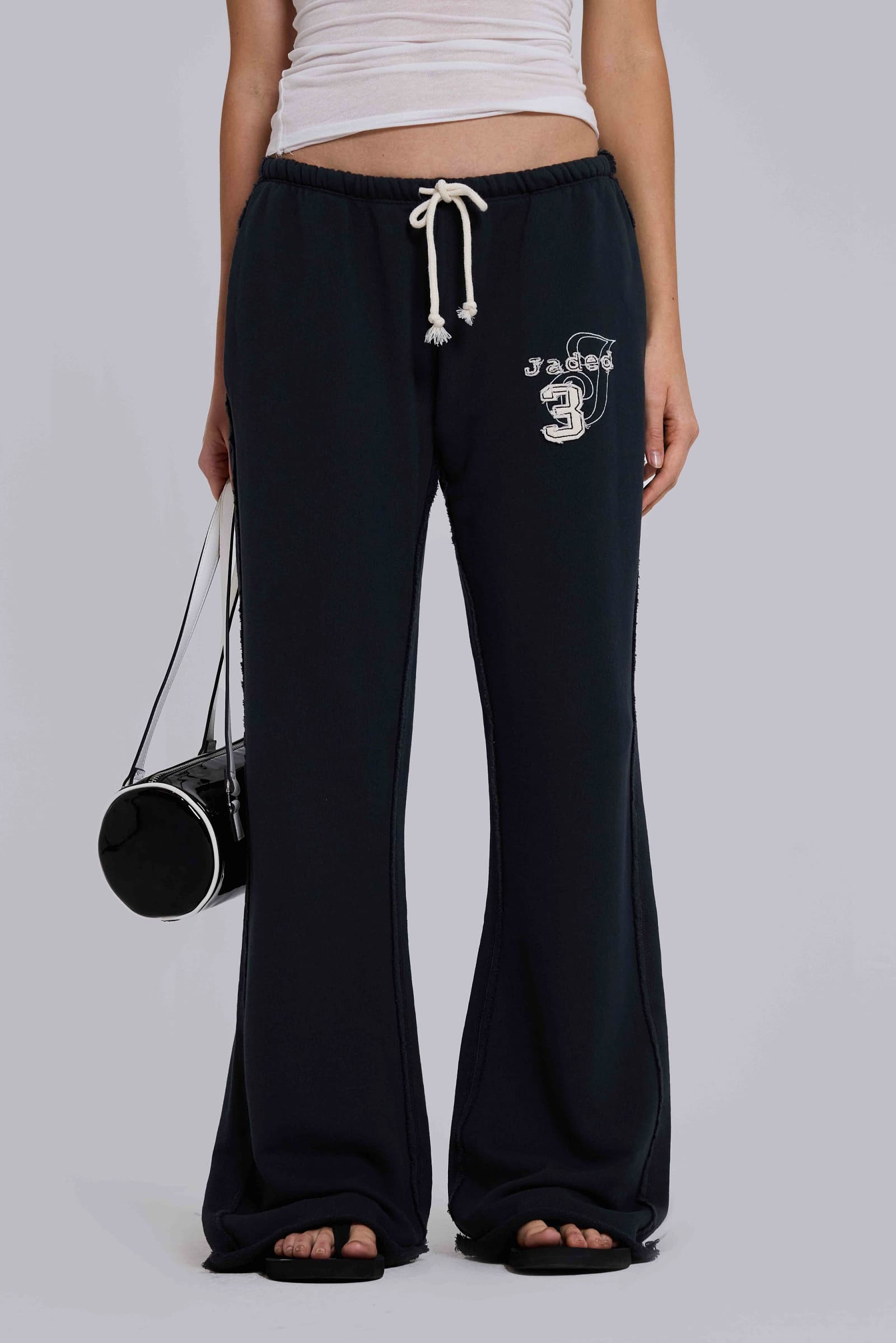 Cleo Slouchy Bootcut Jogger in Black