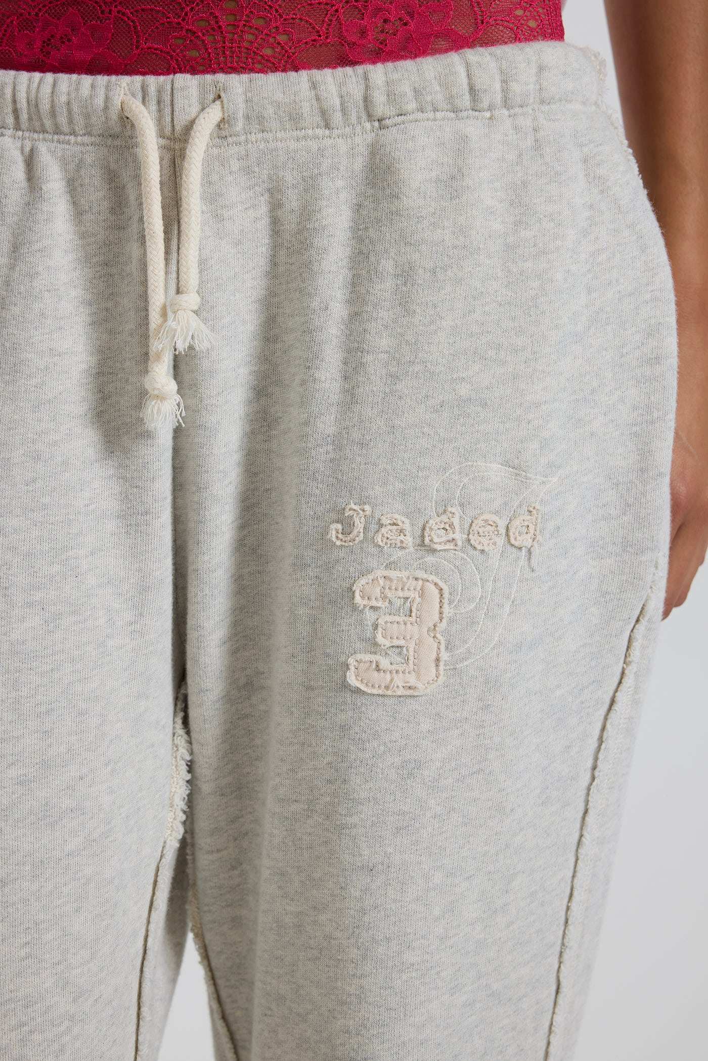 Cleo Slouchy Bootcut Jogger in Grey Marl