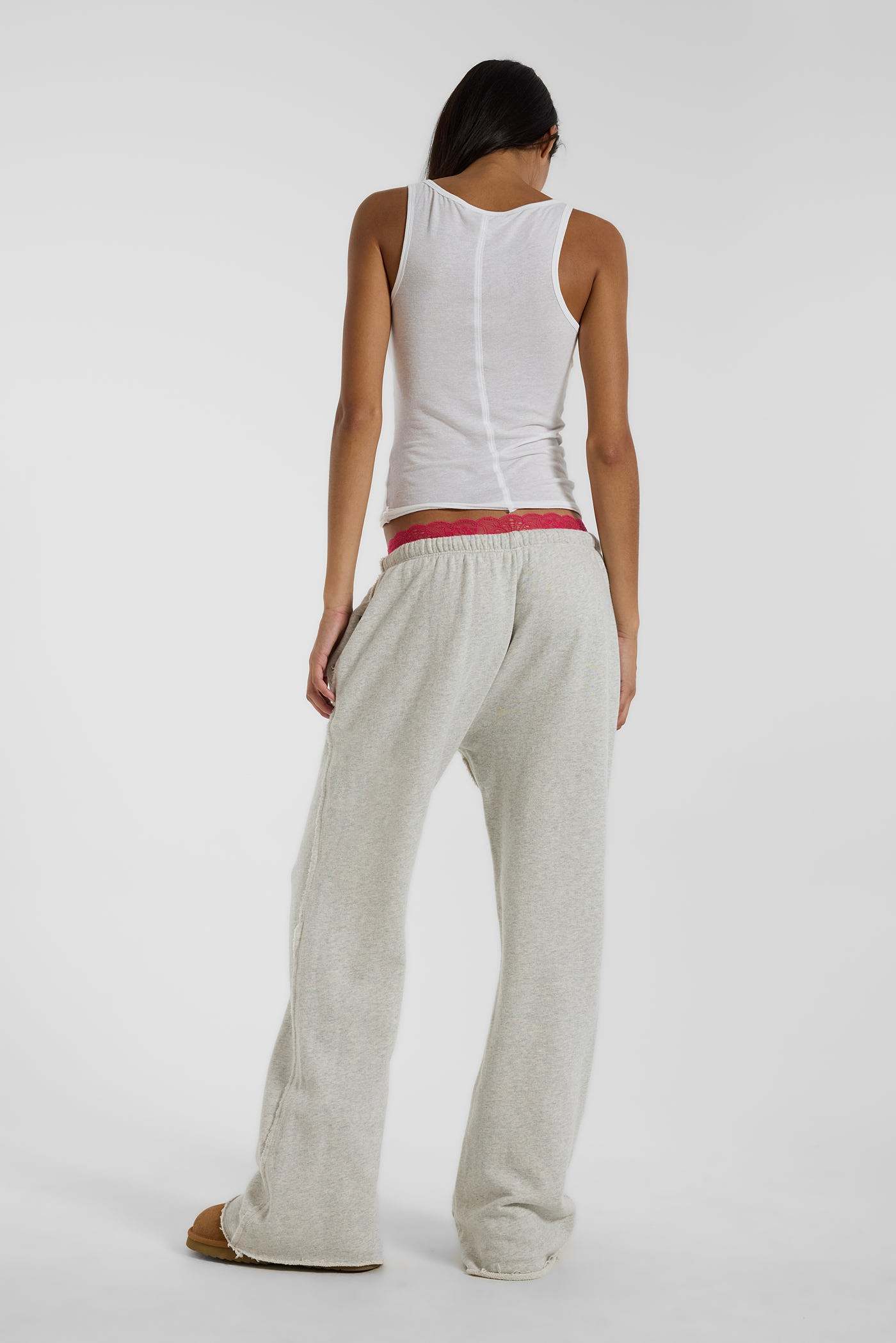 Cleo Slouchy Bootcut Jogger in Grey Marl