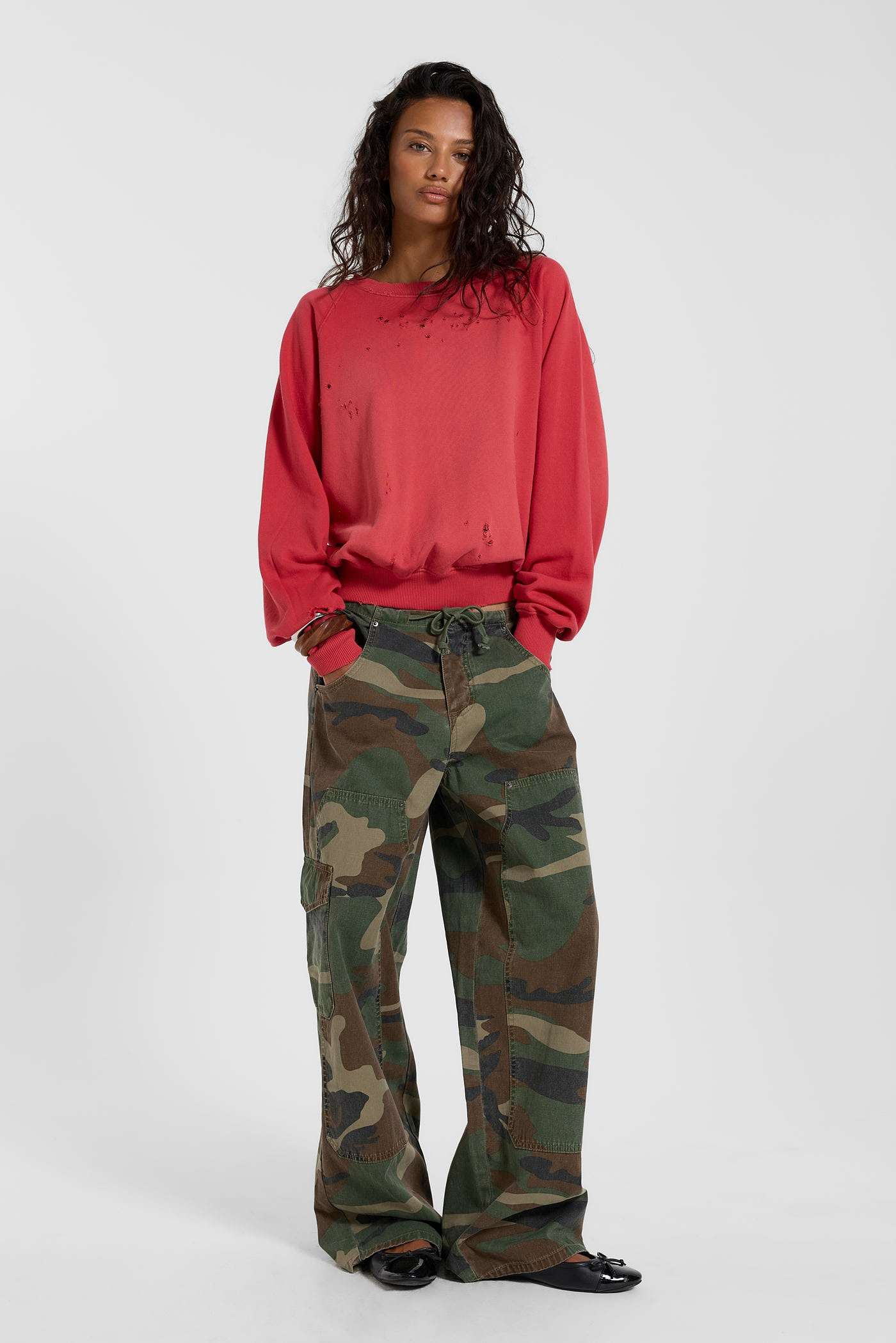 Bailee Low Rise Camo Cargos