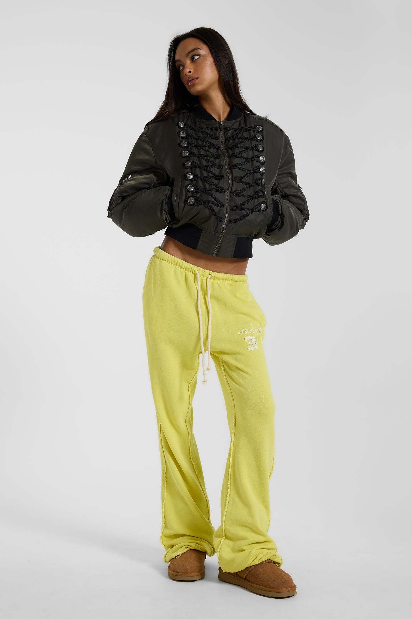 Cleo Slouchy Bootcut Jogger in Neon
