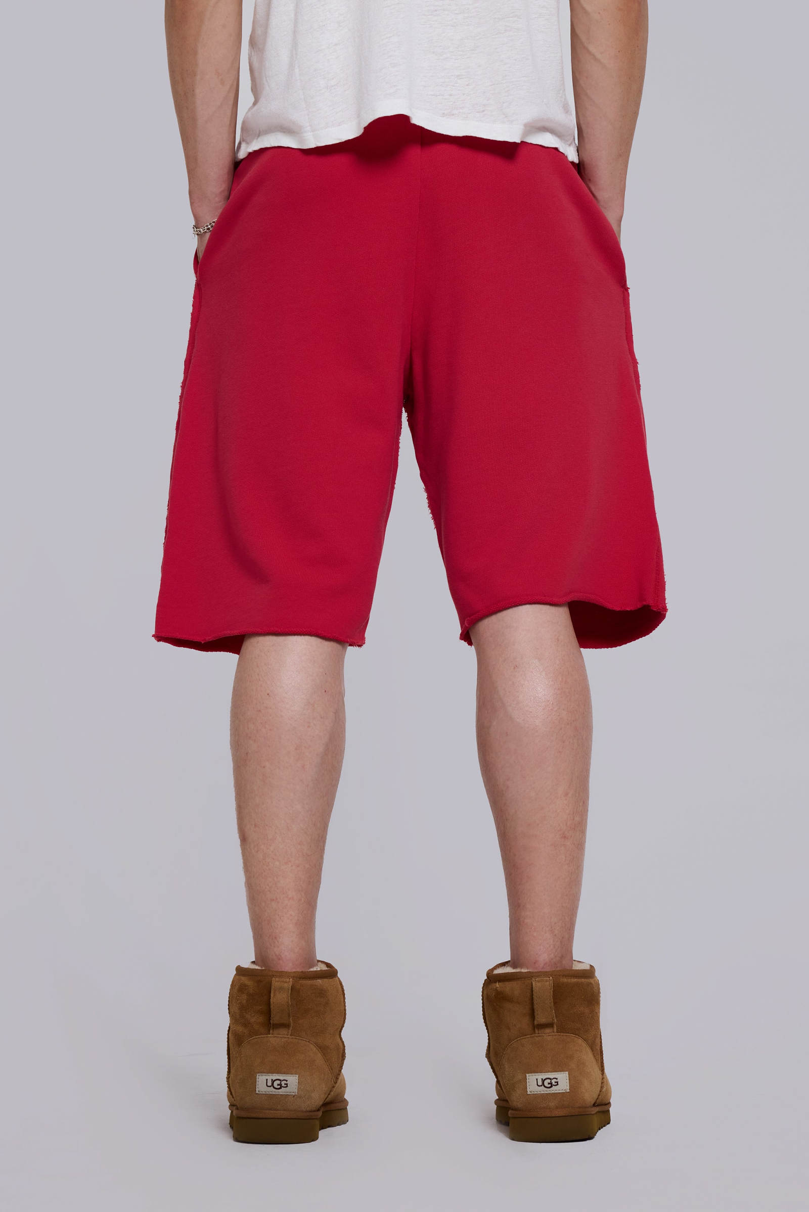 Cleo Slouchy Jogger Shorts in Red