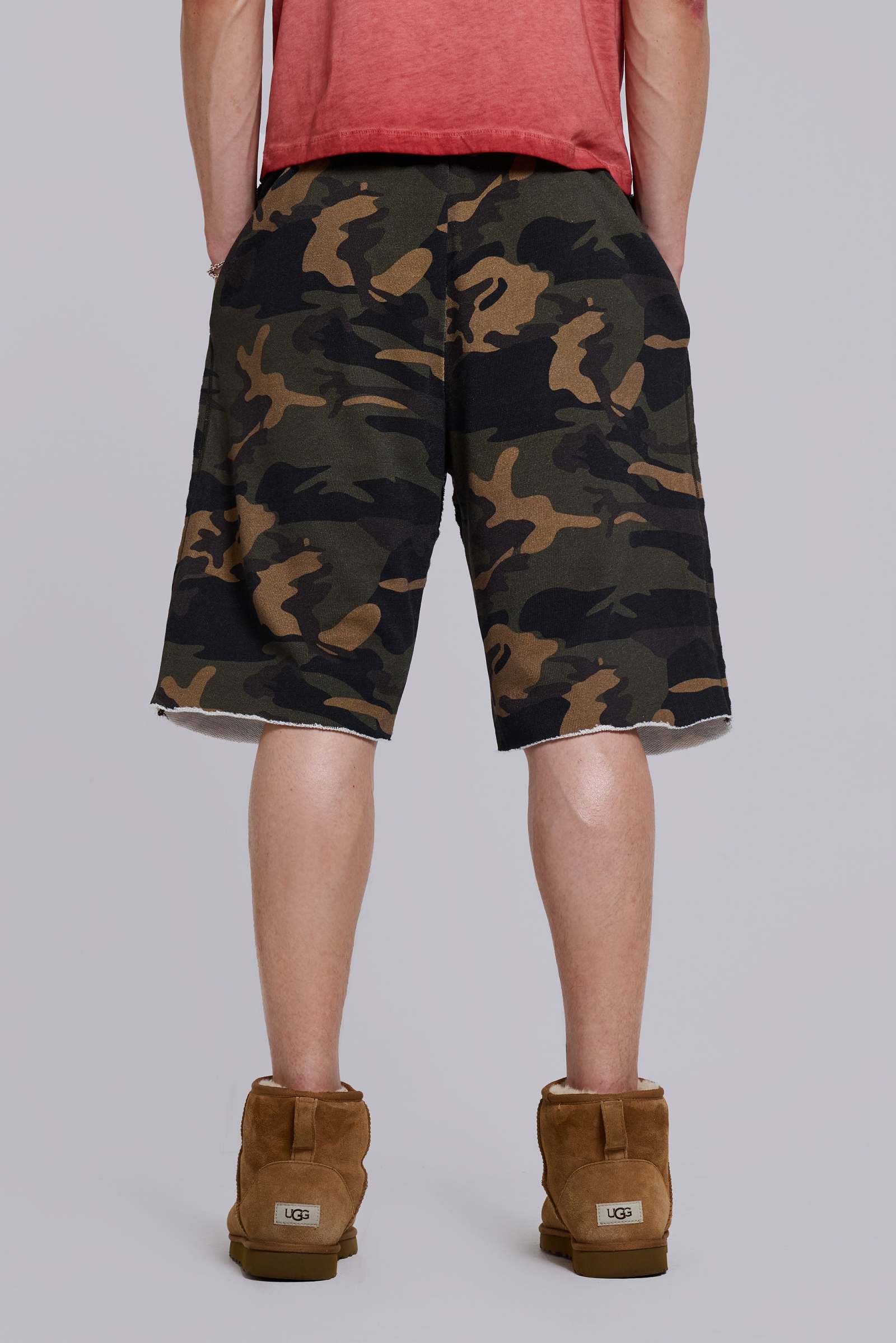 Cleo Slouchy Jogger Shorts in Camo