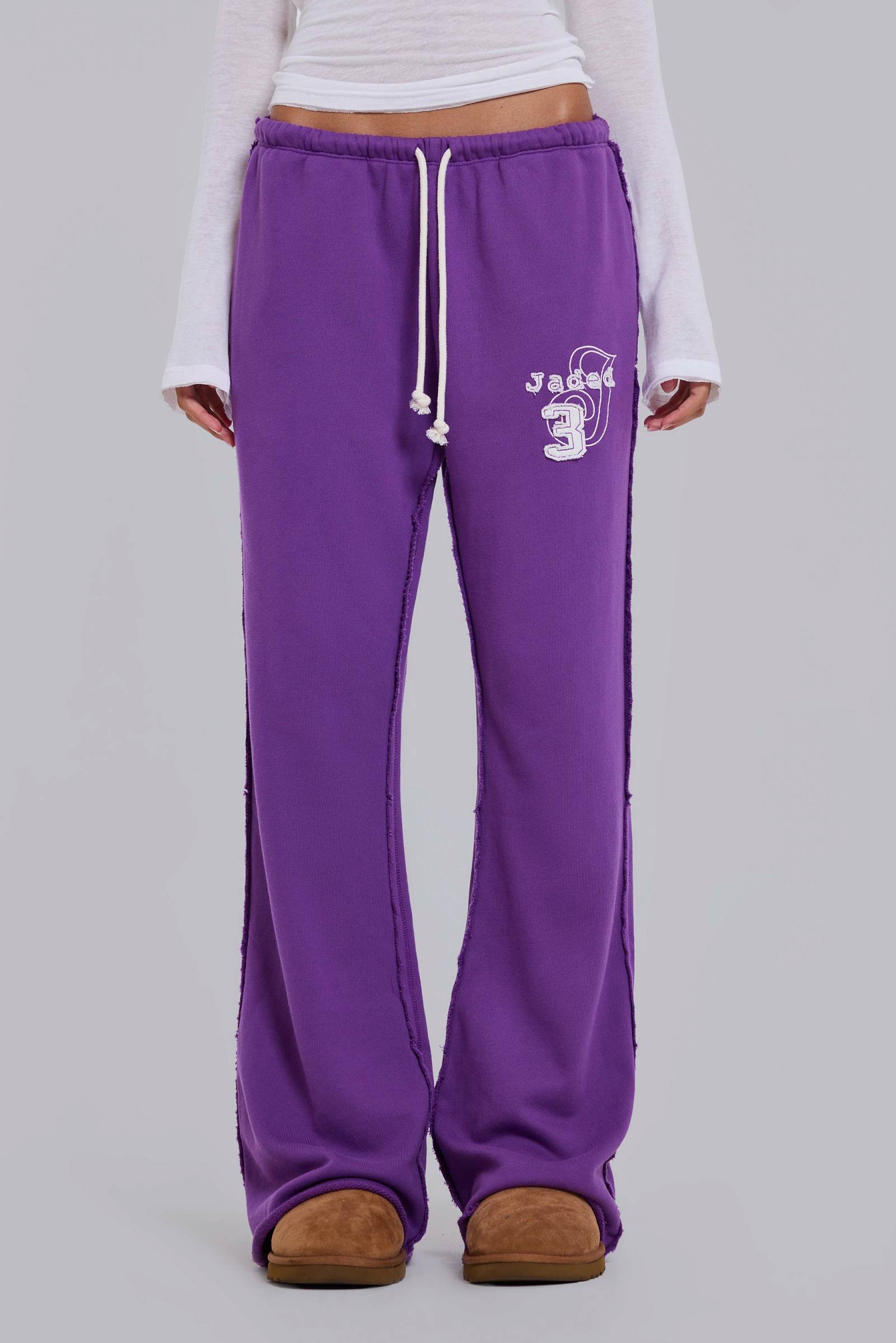 Cleo Slouchy Bootcut Jogger in Purple