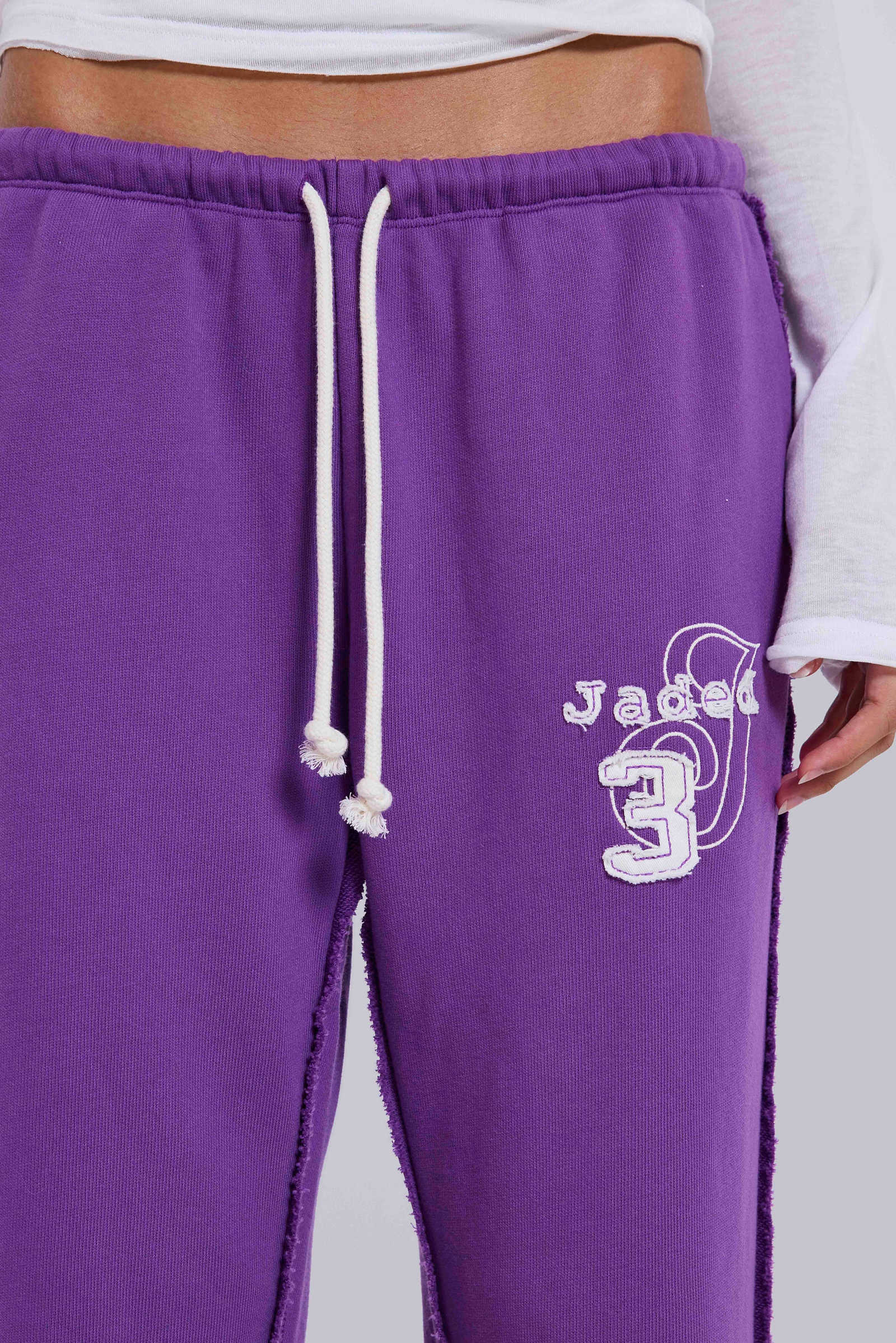 Cleo Slouchy Bootcut Jogger in Purple