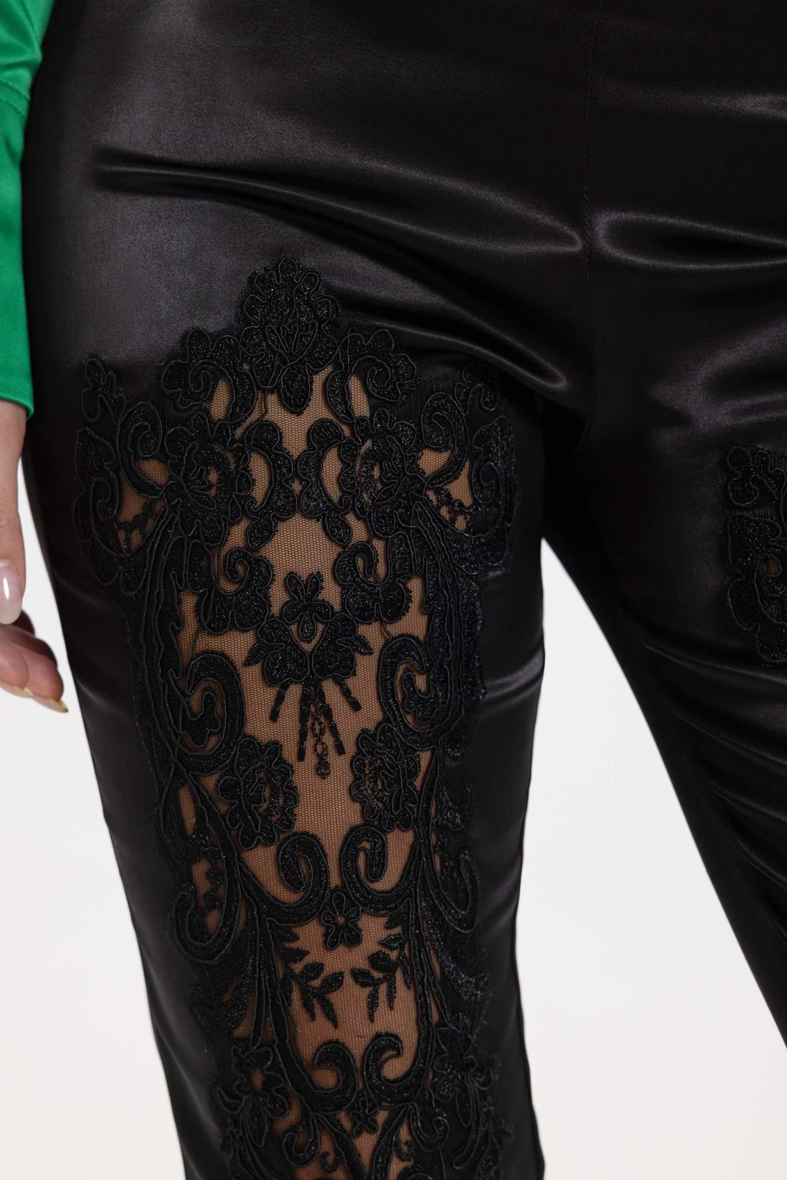 Numa Low Rise Lace Satin Trousers