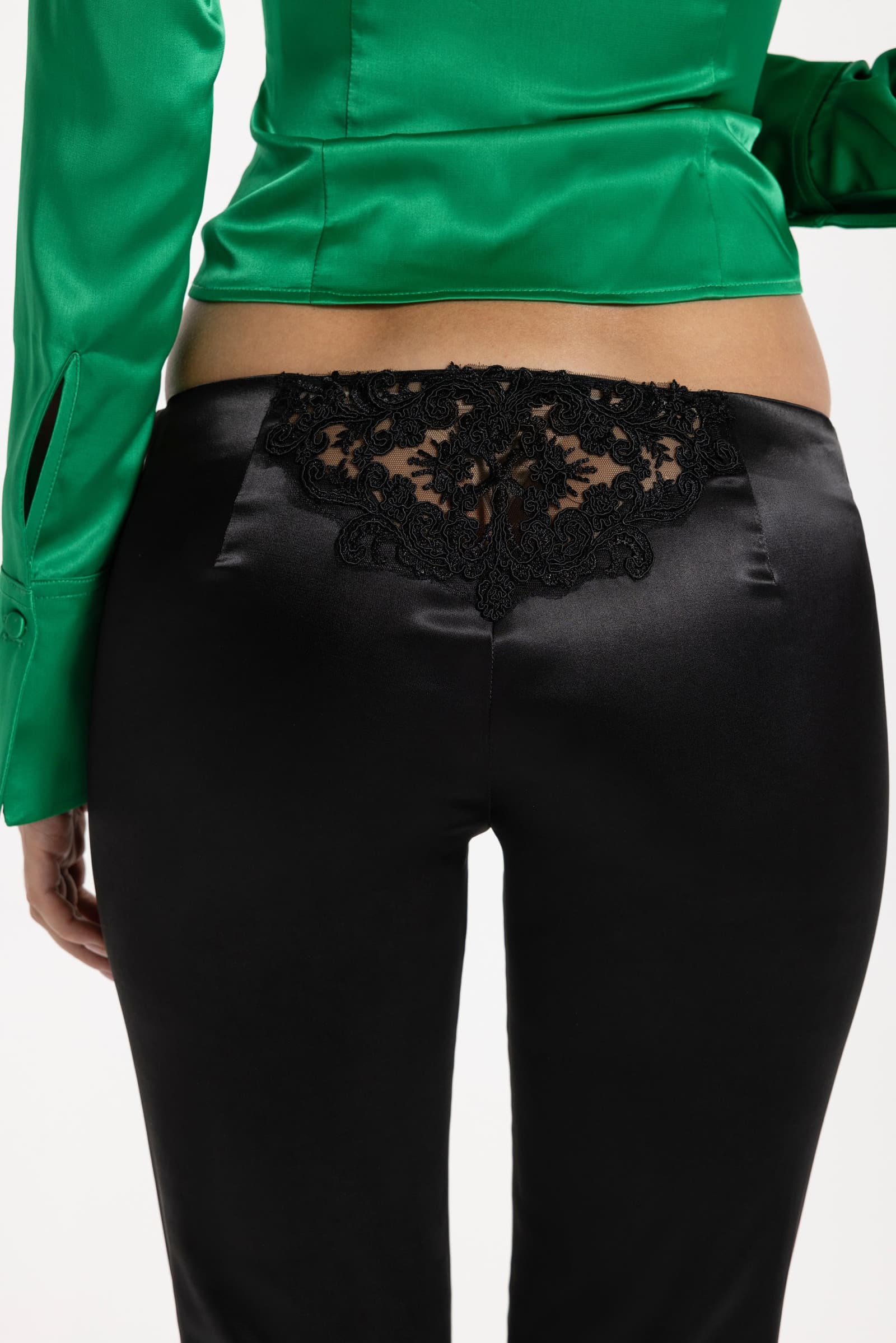 Numa Low Rise Lace Satin Trousers