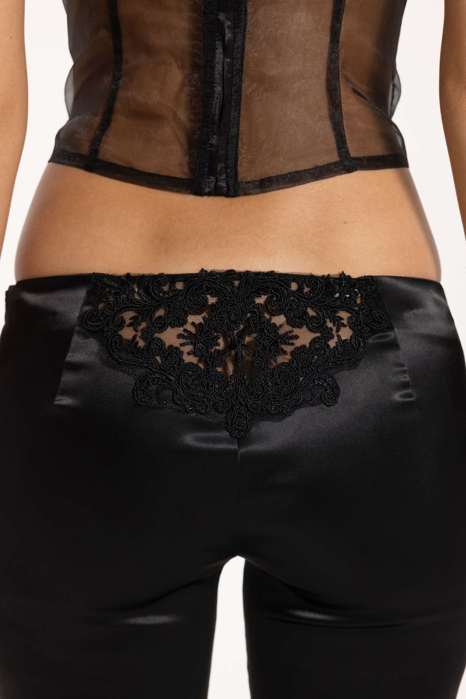 Numa Low Rise Lace Satin Trousers