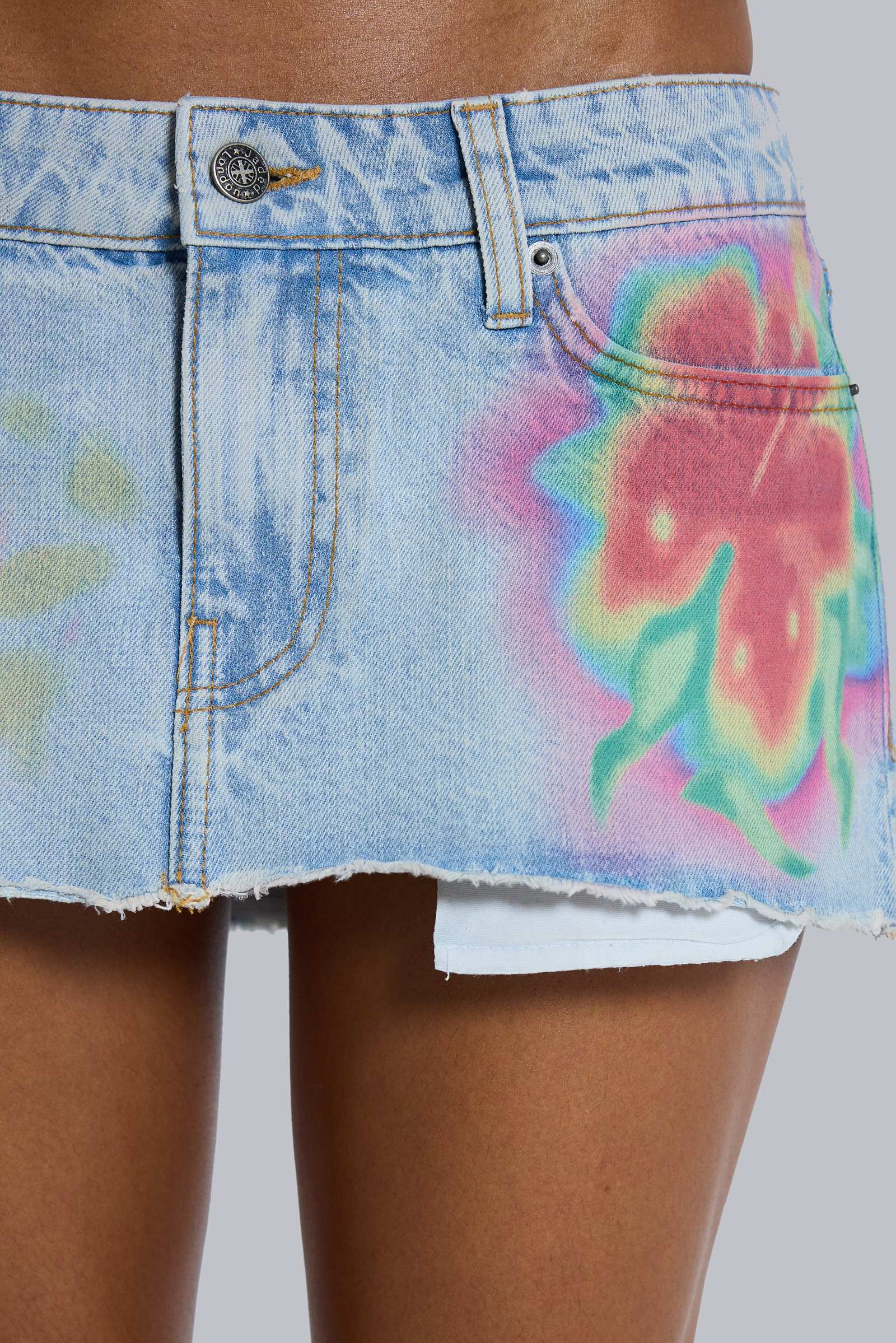 Zadie Airbrush Denim Off Mini Skirt