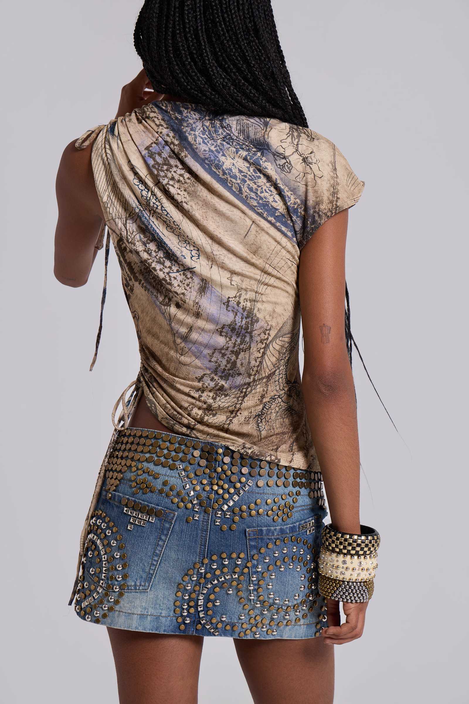 Nuka Asymmetric Drape Top