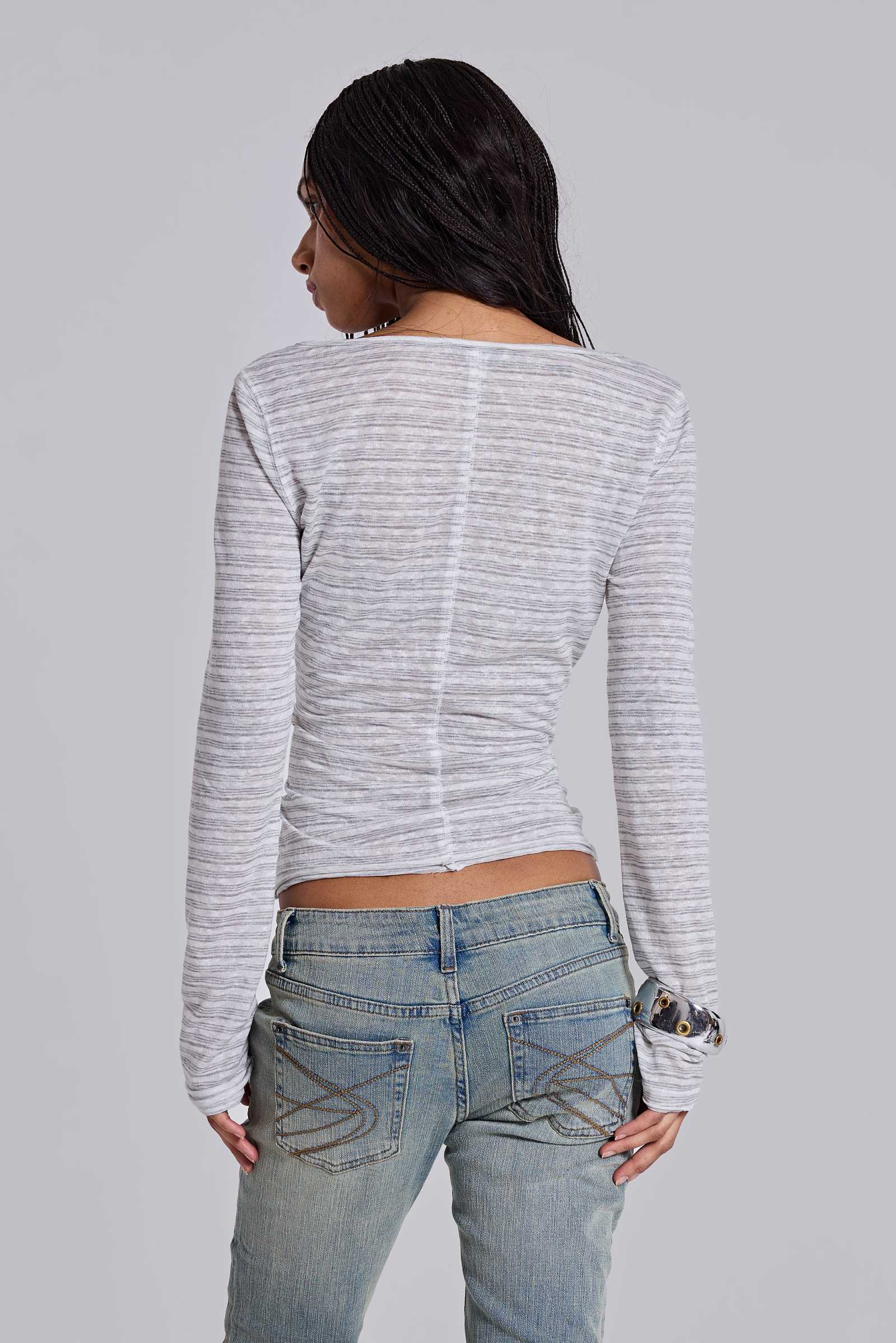 Stripe Mist Henley Top