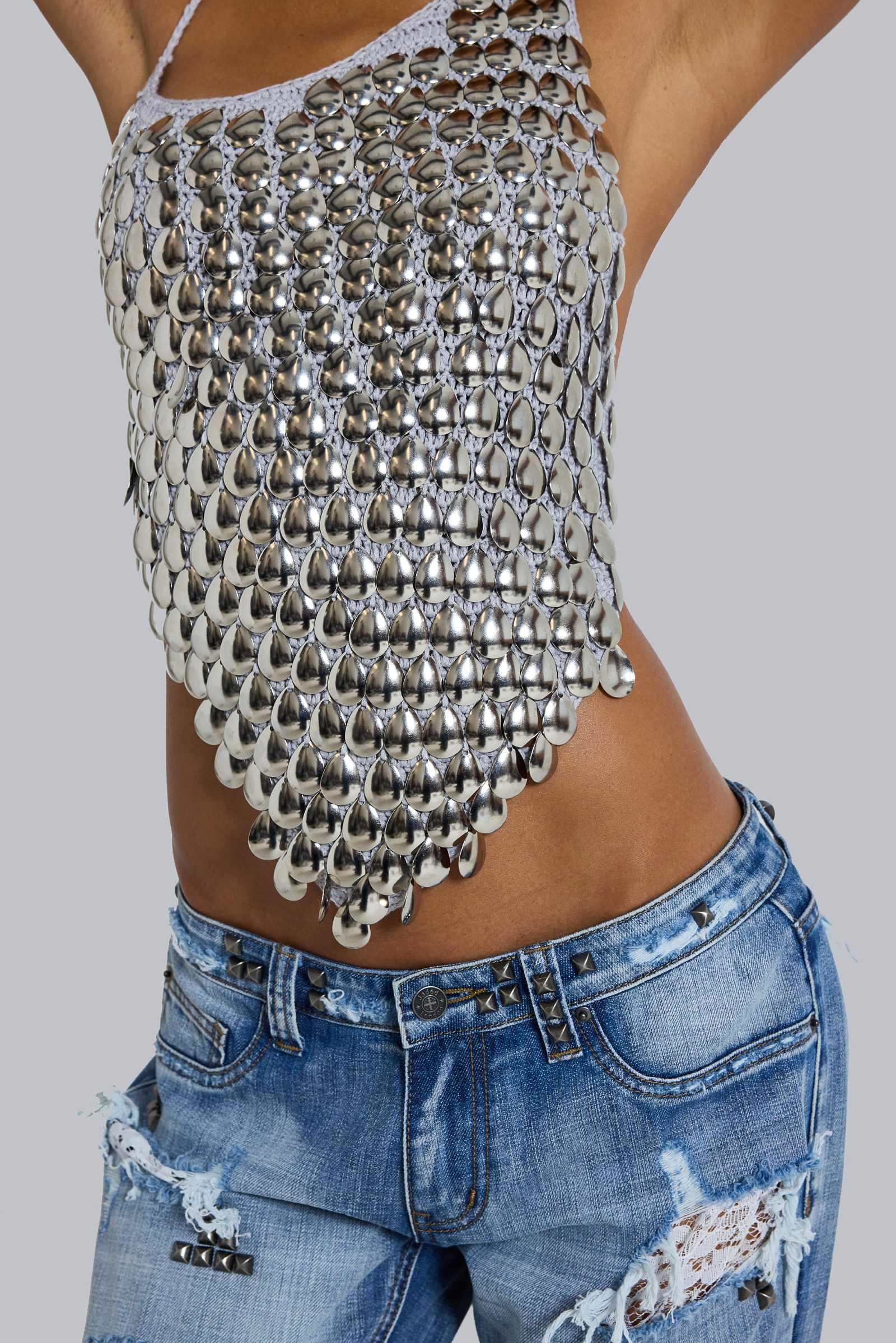 Selka Metal Bead Crochet Top