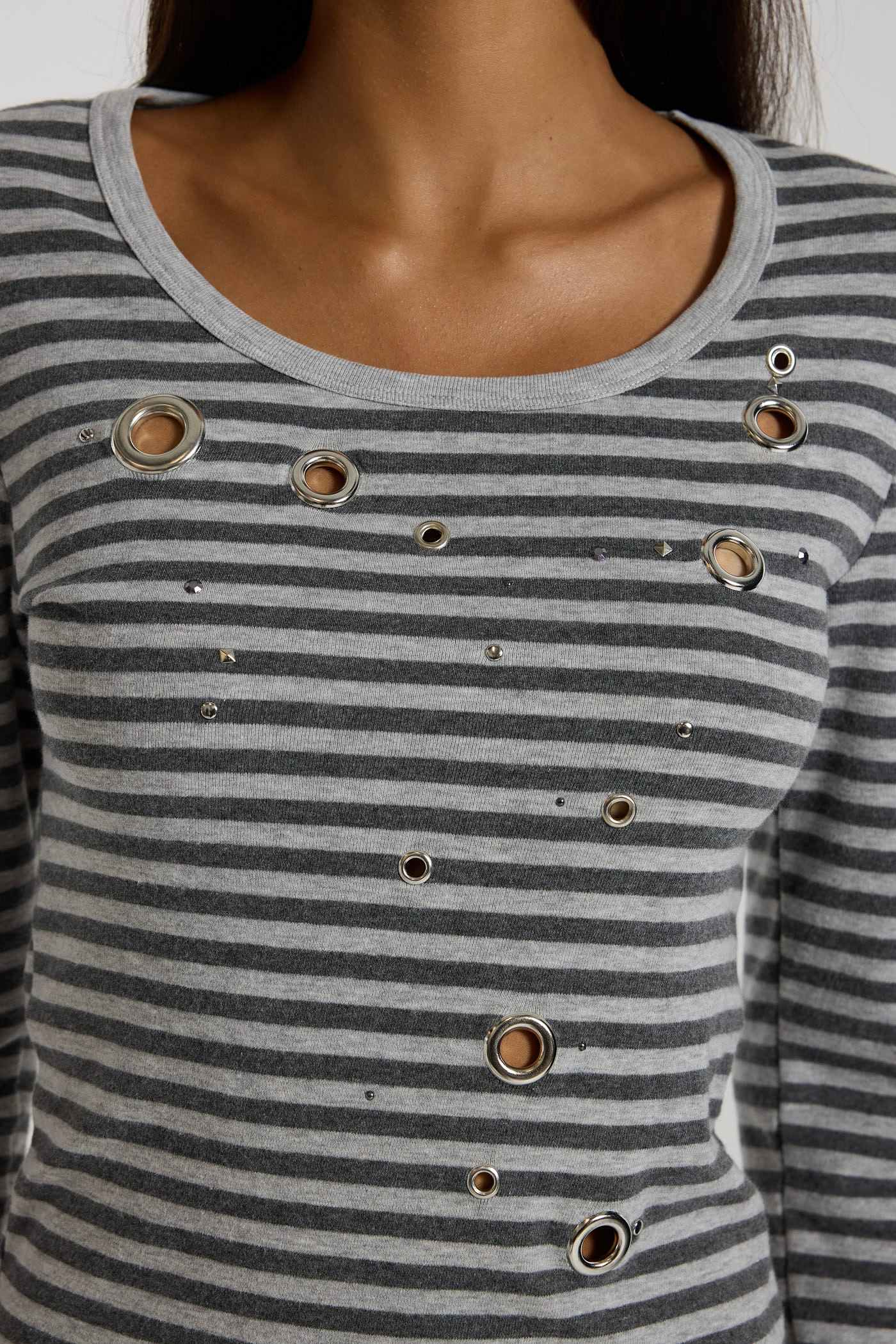 Eye Contact Long Sleeve Top in Stripe