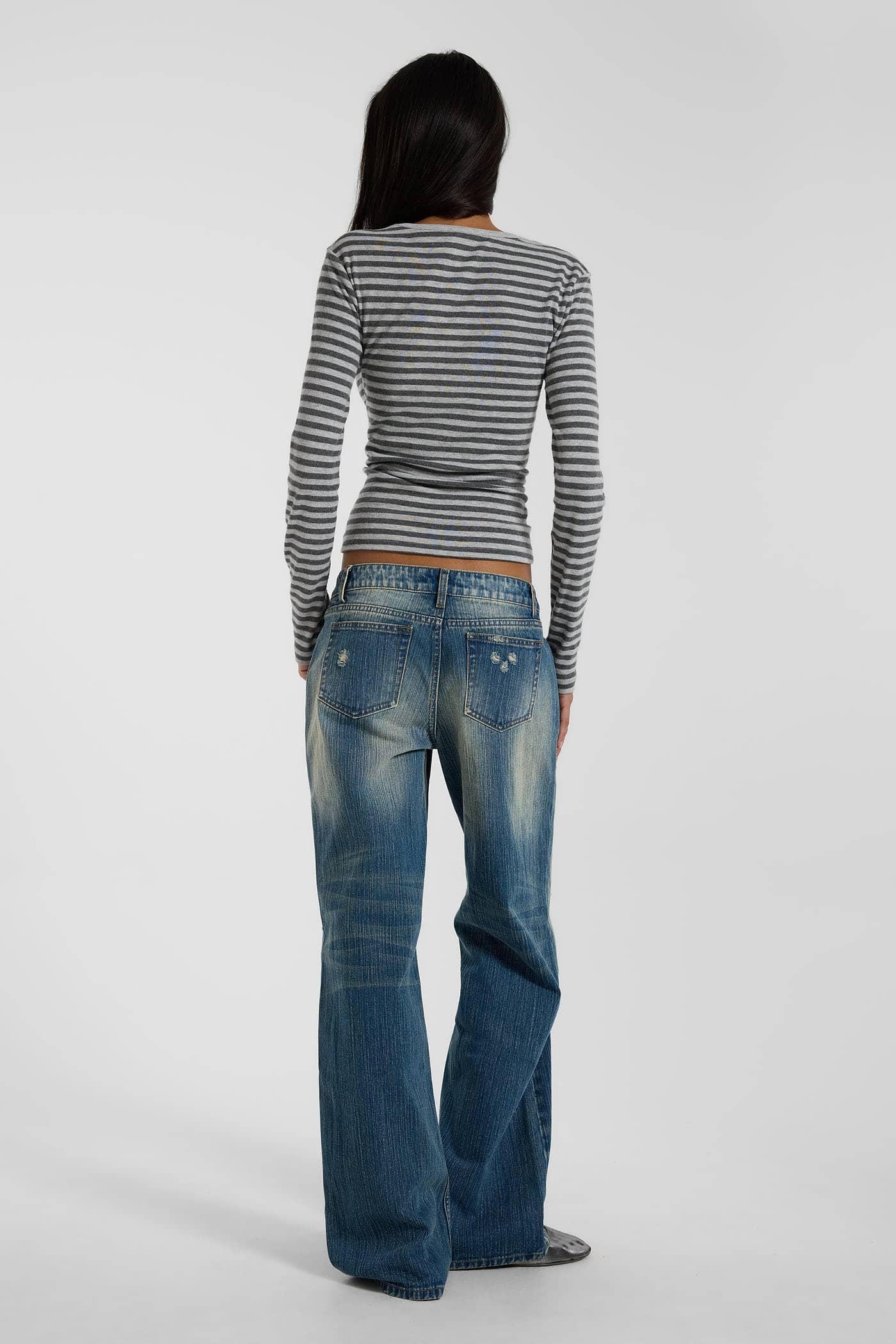 Eye Contact Long Sleeve Top in Stripe