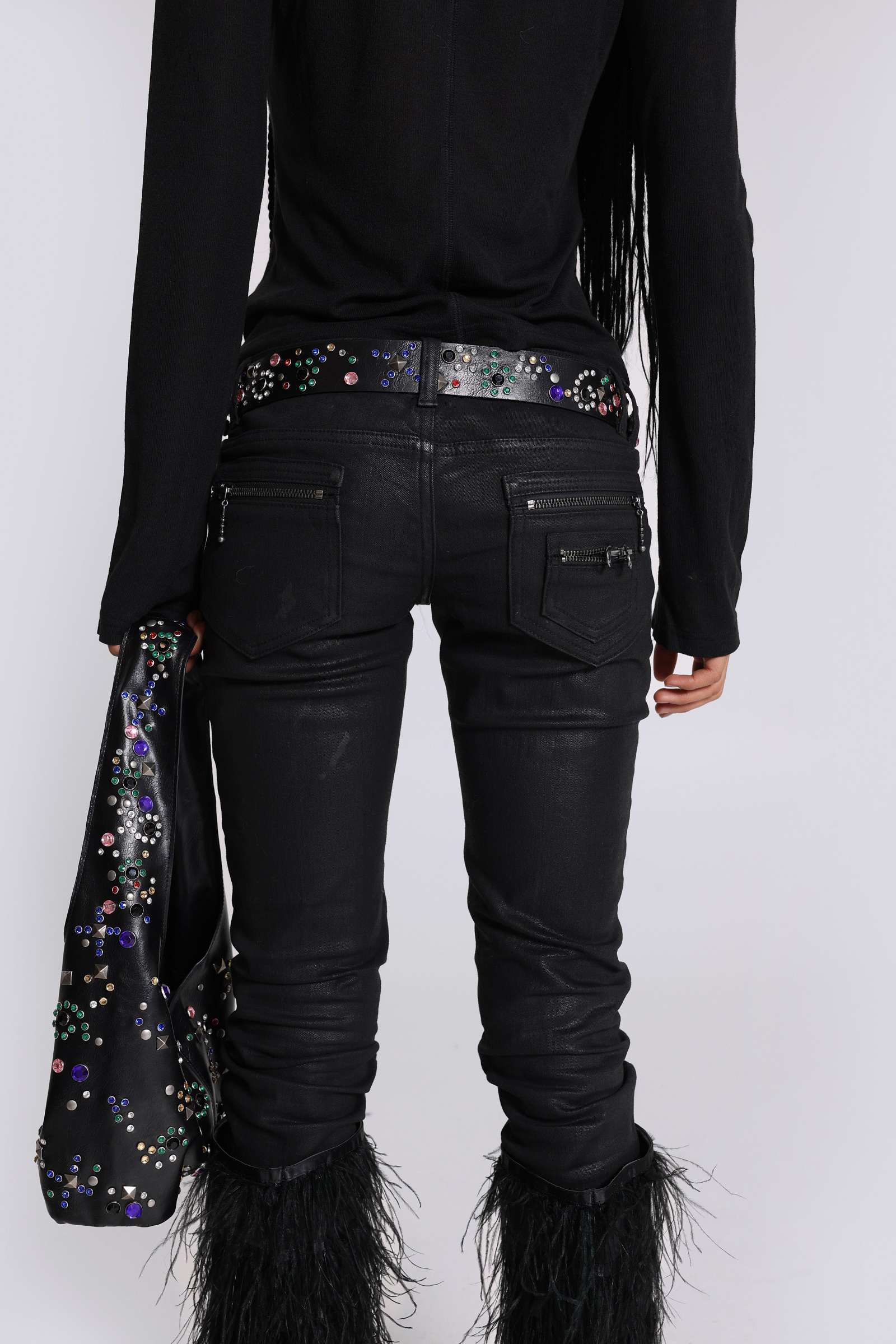 Jexa Jewel Studded Long Sleeve Top