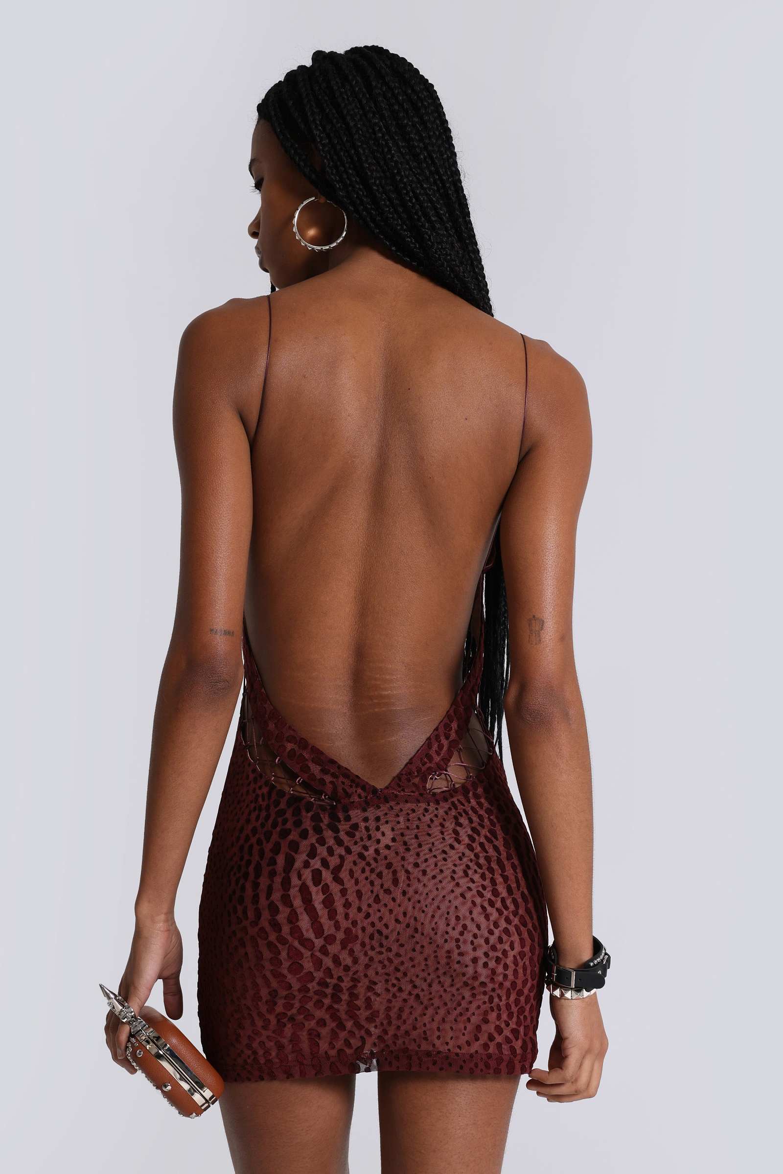 Rhyxa Lace Up Mini Dress