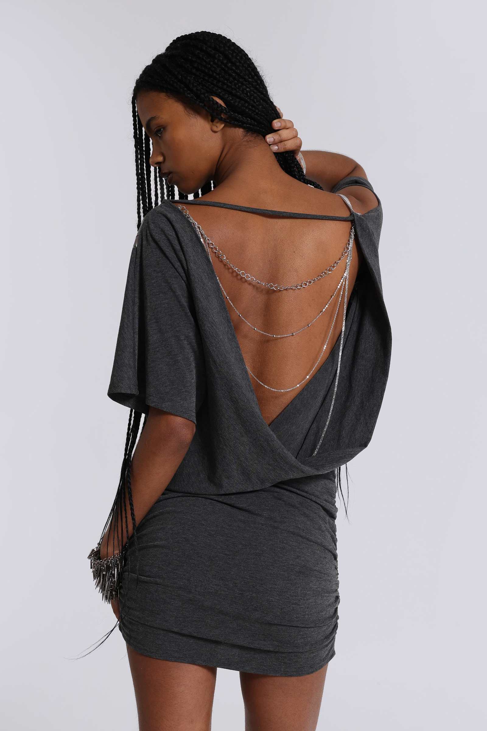 Sky Asymmetric Mini Dress