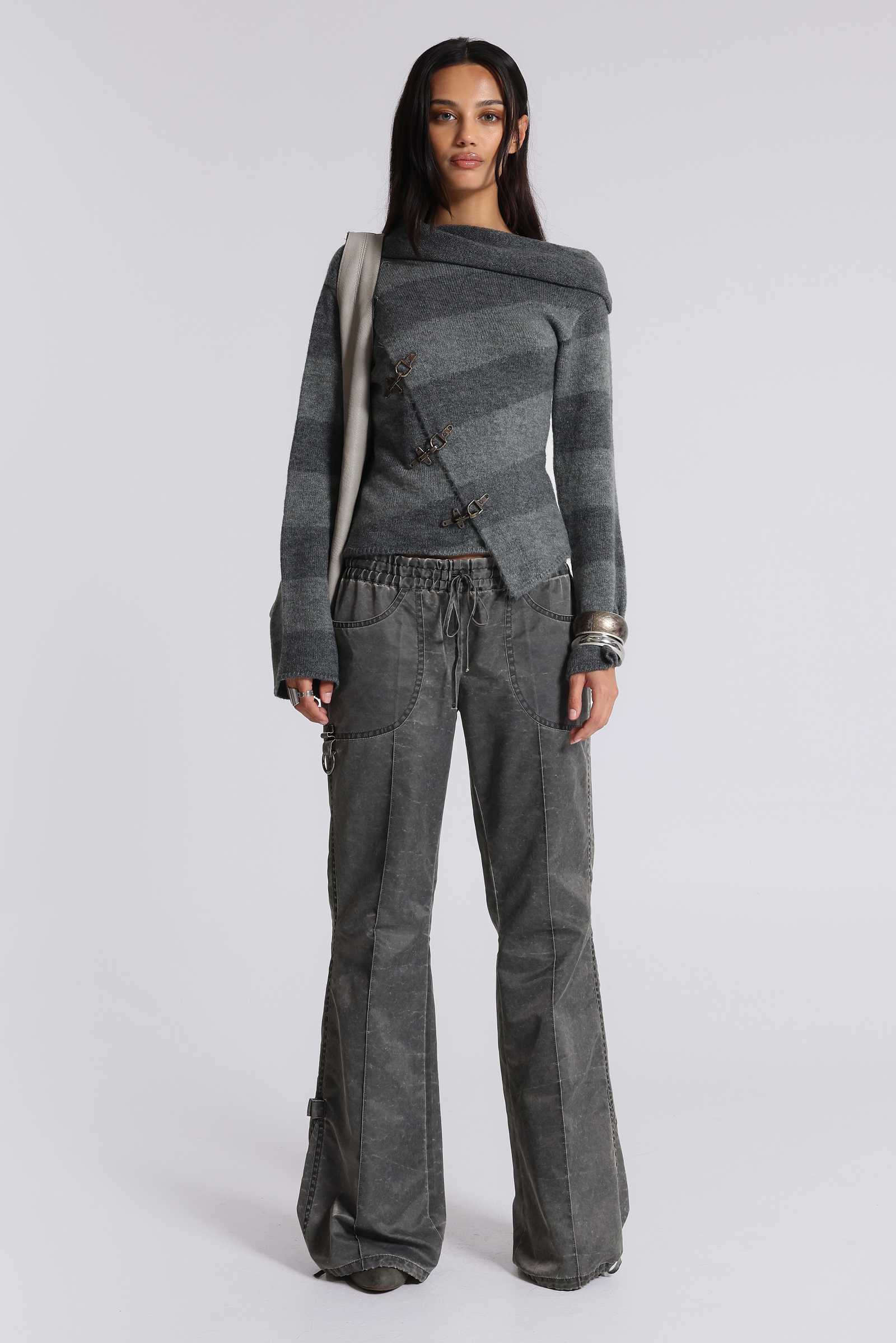 Vire Washed Satin Bootcut Cargos