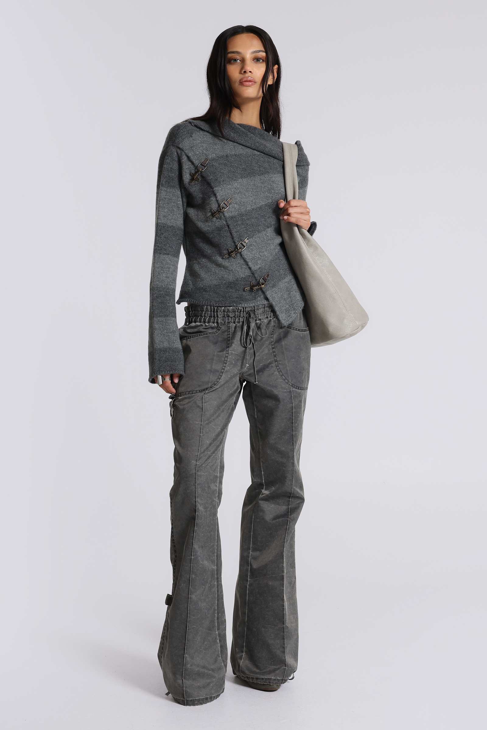 Vire Washed Satin Bootcut Cargos