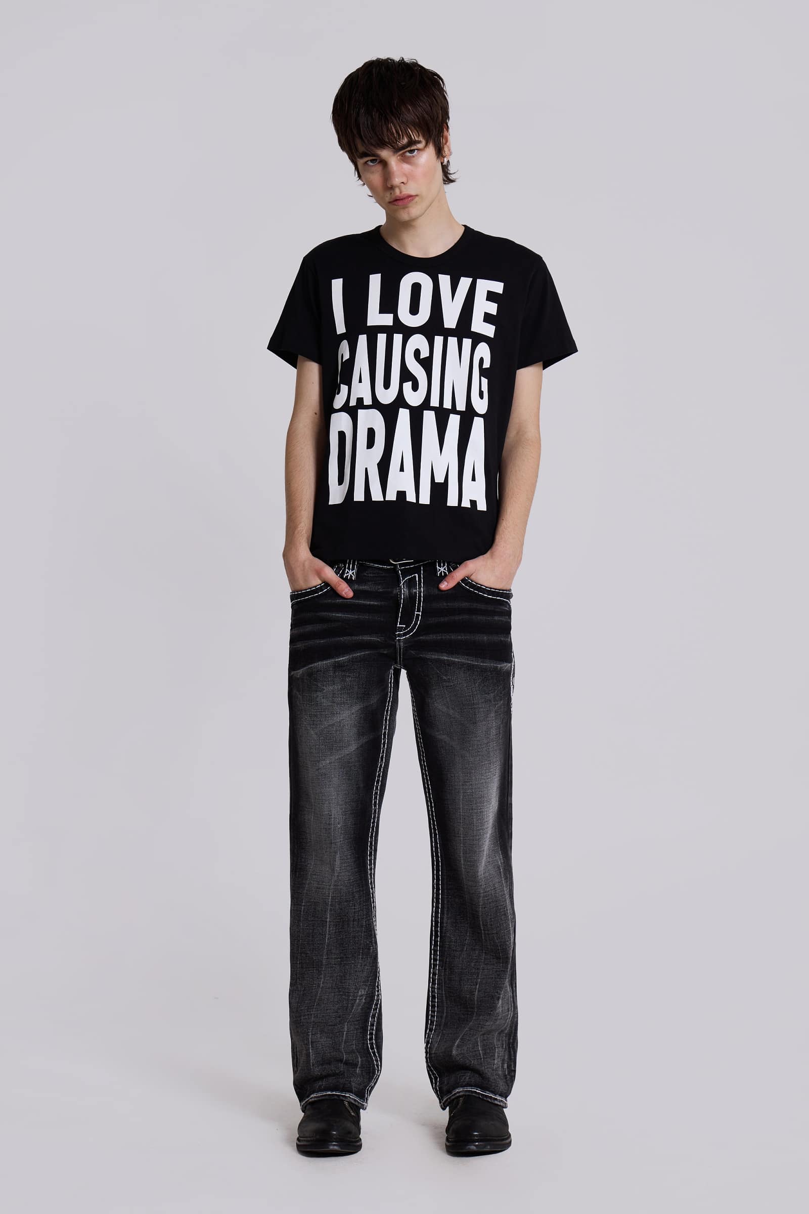 Rock Revival Washed Black Gwen Flared Jeans