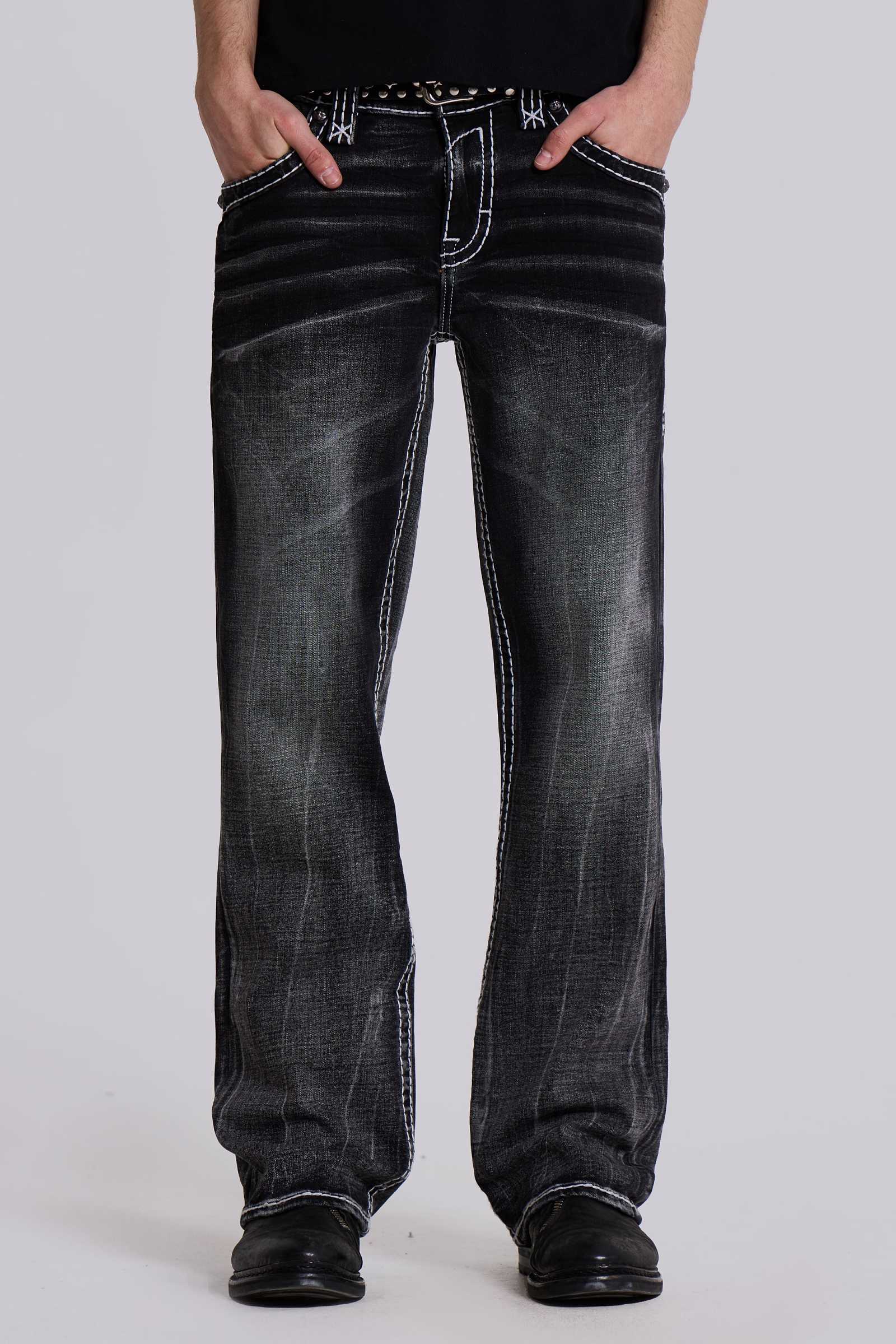 Rock Revival Washed Black Gwen Flared Jeans