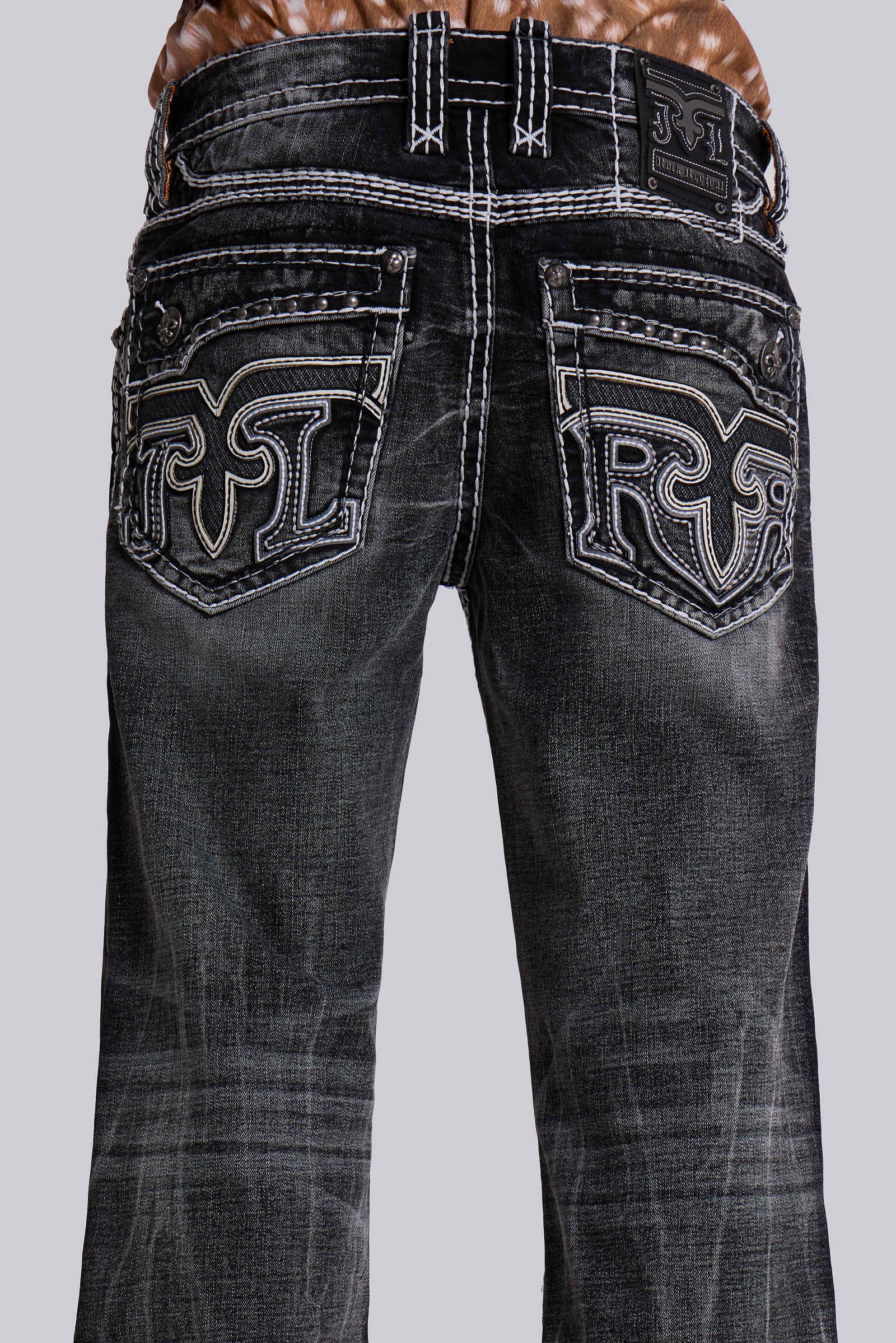 Rock Revival Washed Black Gwen Flared Jeans