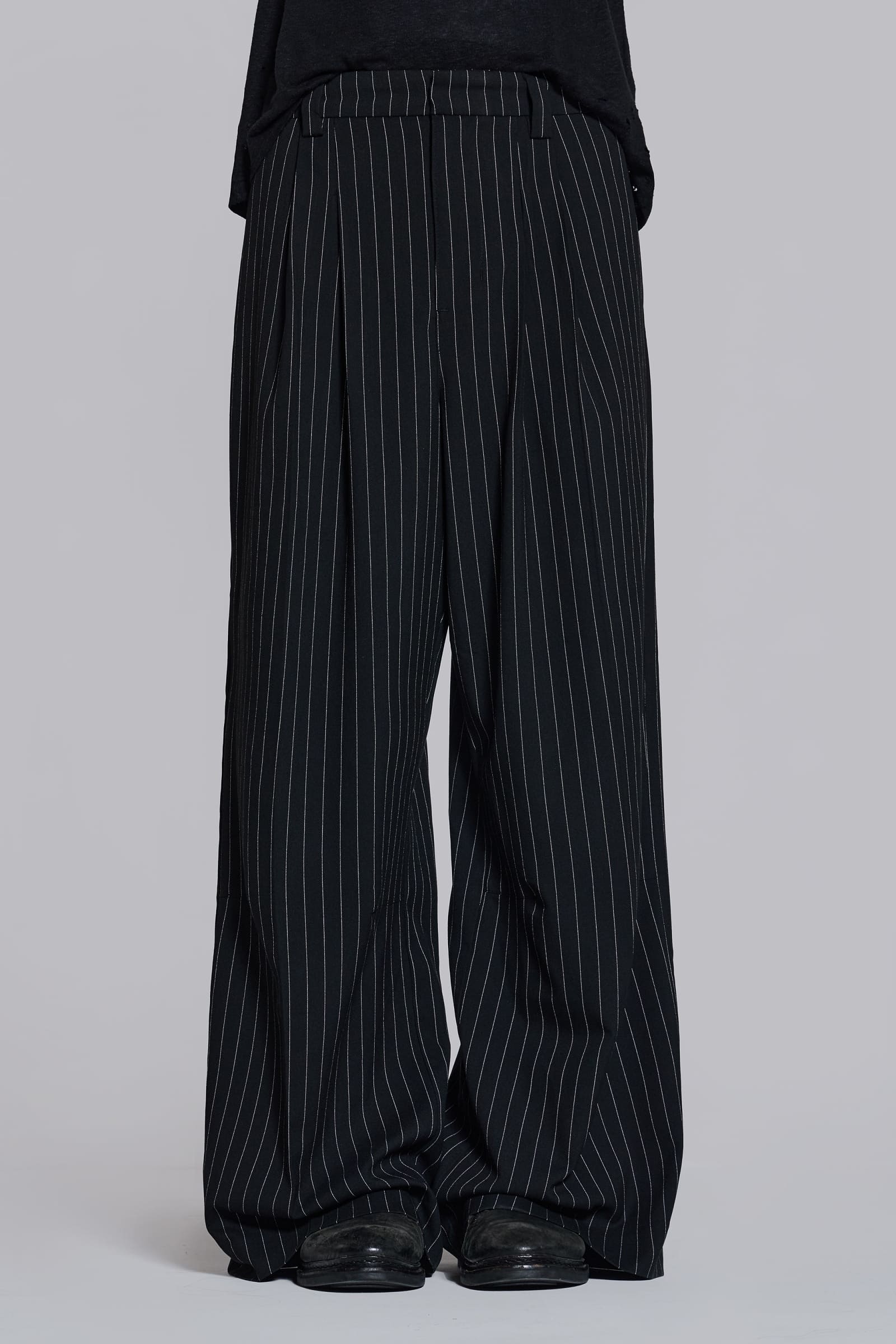black pinstripe dress pants mens Awdenio Mens Casual Pants Straight Leg Pinstripe Trousers High Waist Office Business Pants Casual Striped Dressy Pants with Pockets