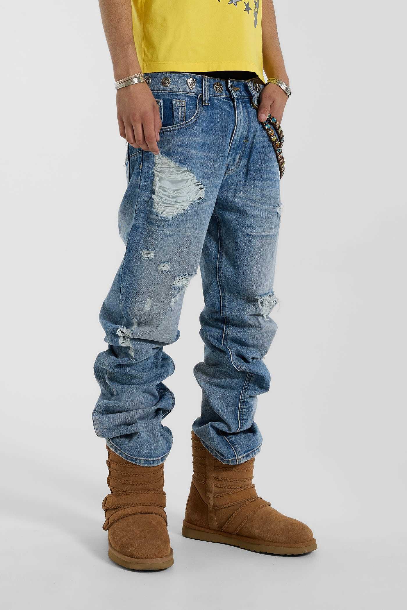 Tan Suede Drummer Shearling Boots
