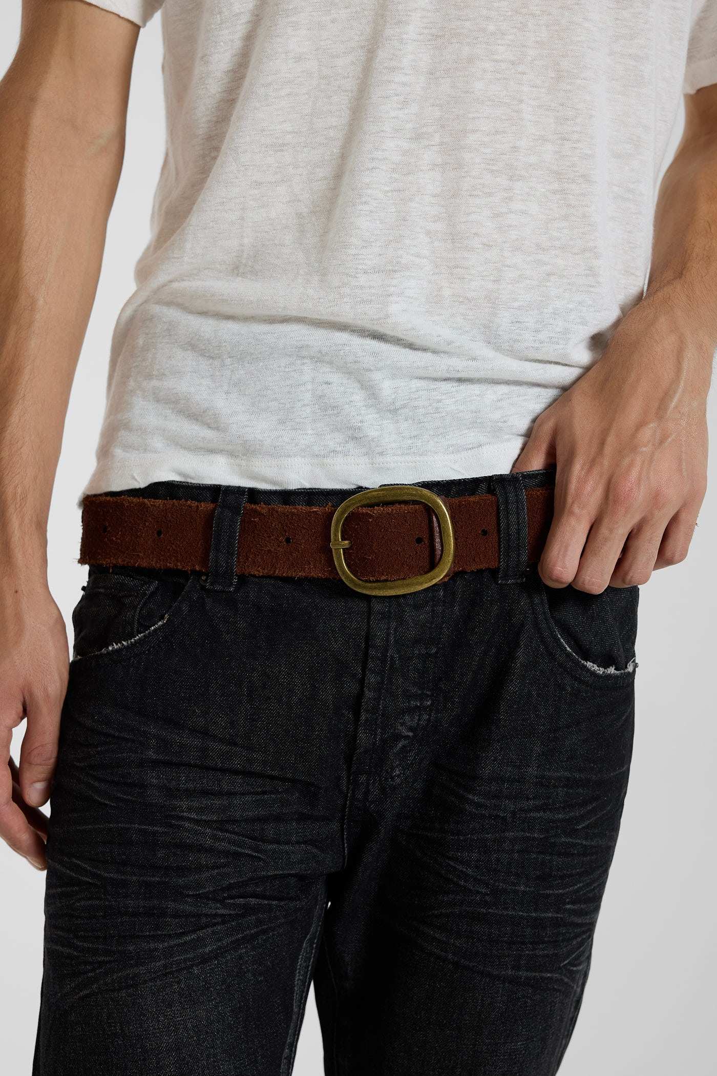 Goodbye Forever Cut Out Letters Leather Belt