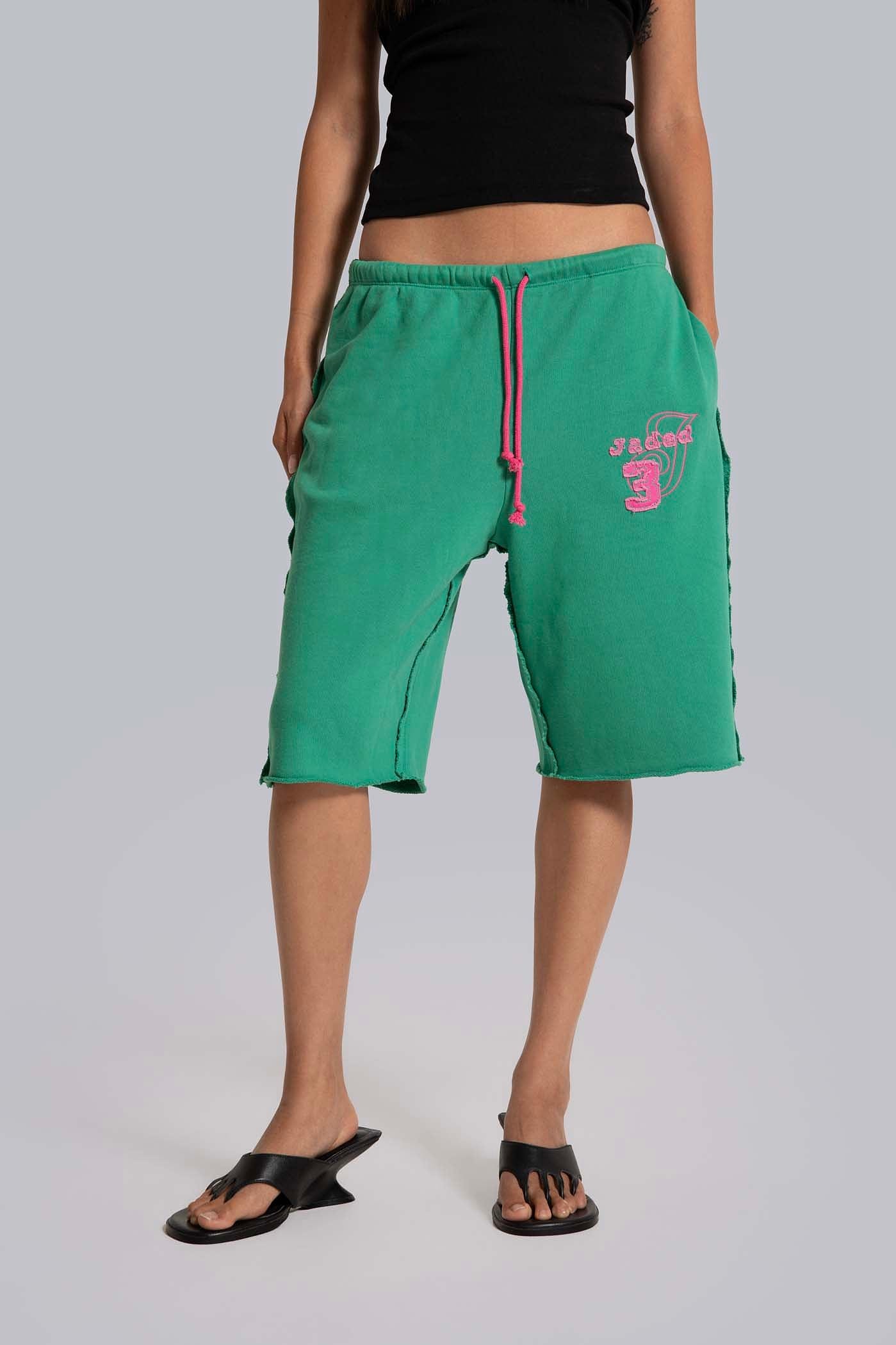 Cleo Slouchy Jogger Shorts in Green