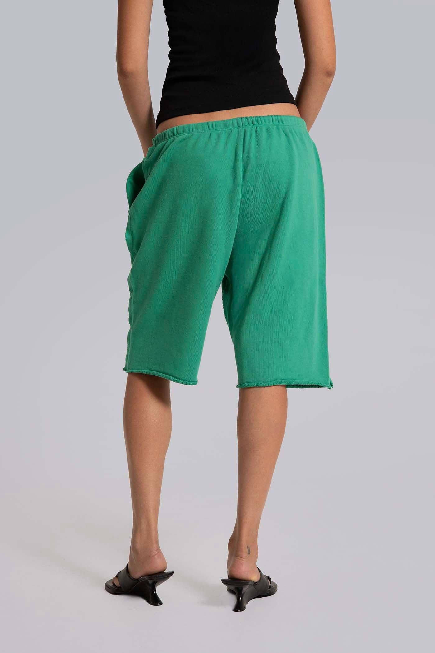 Cleo Slouchy Jogger Shorts in Green