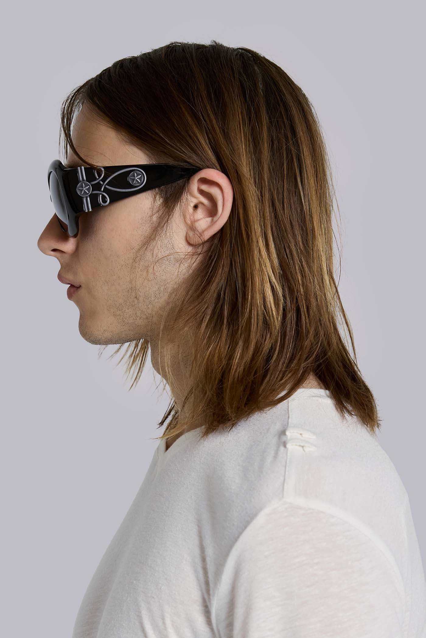 Majorette Oversized Round Sunglasses in Black