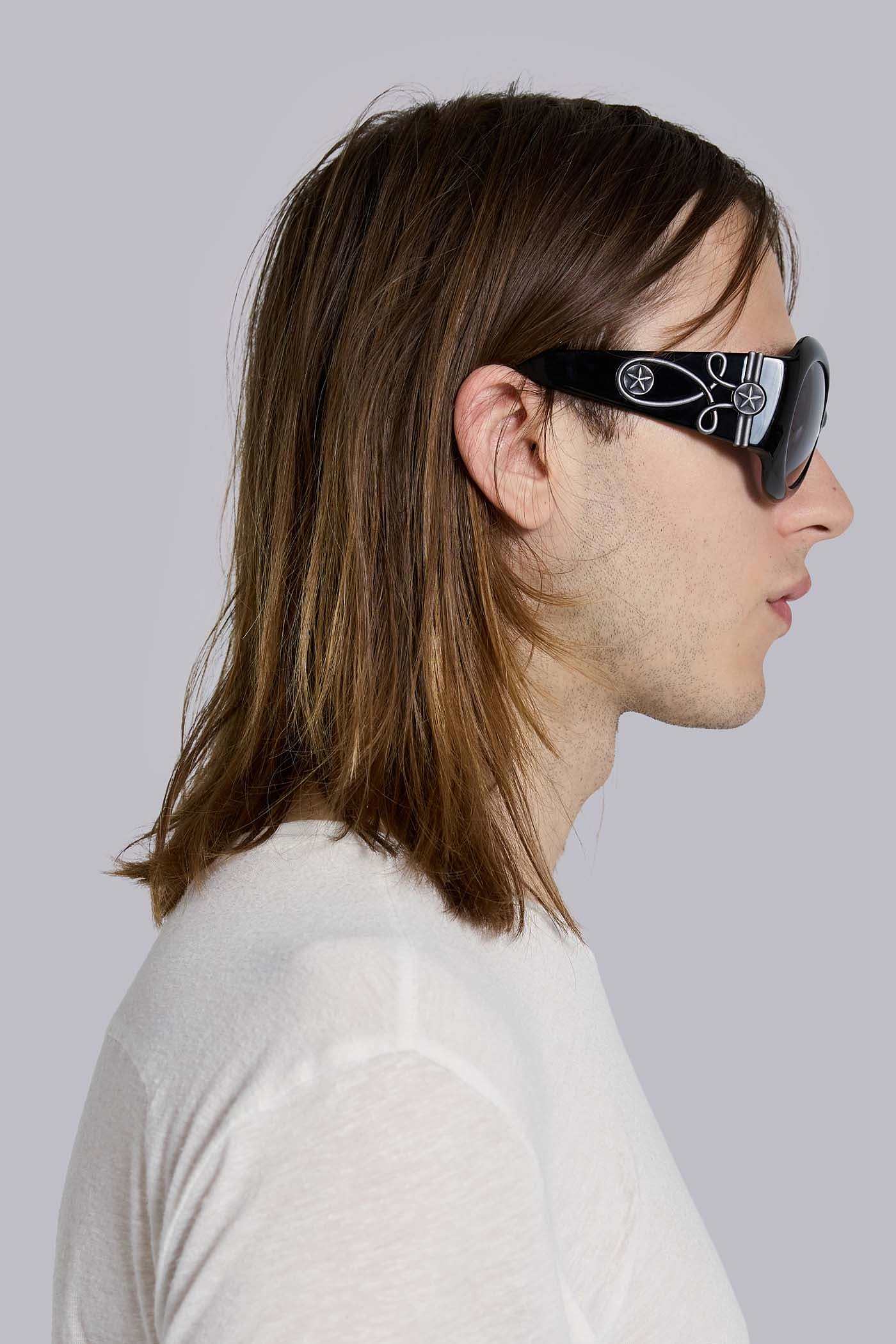 Majorette Oversized Round Sunglasses in Black