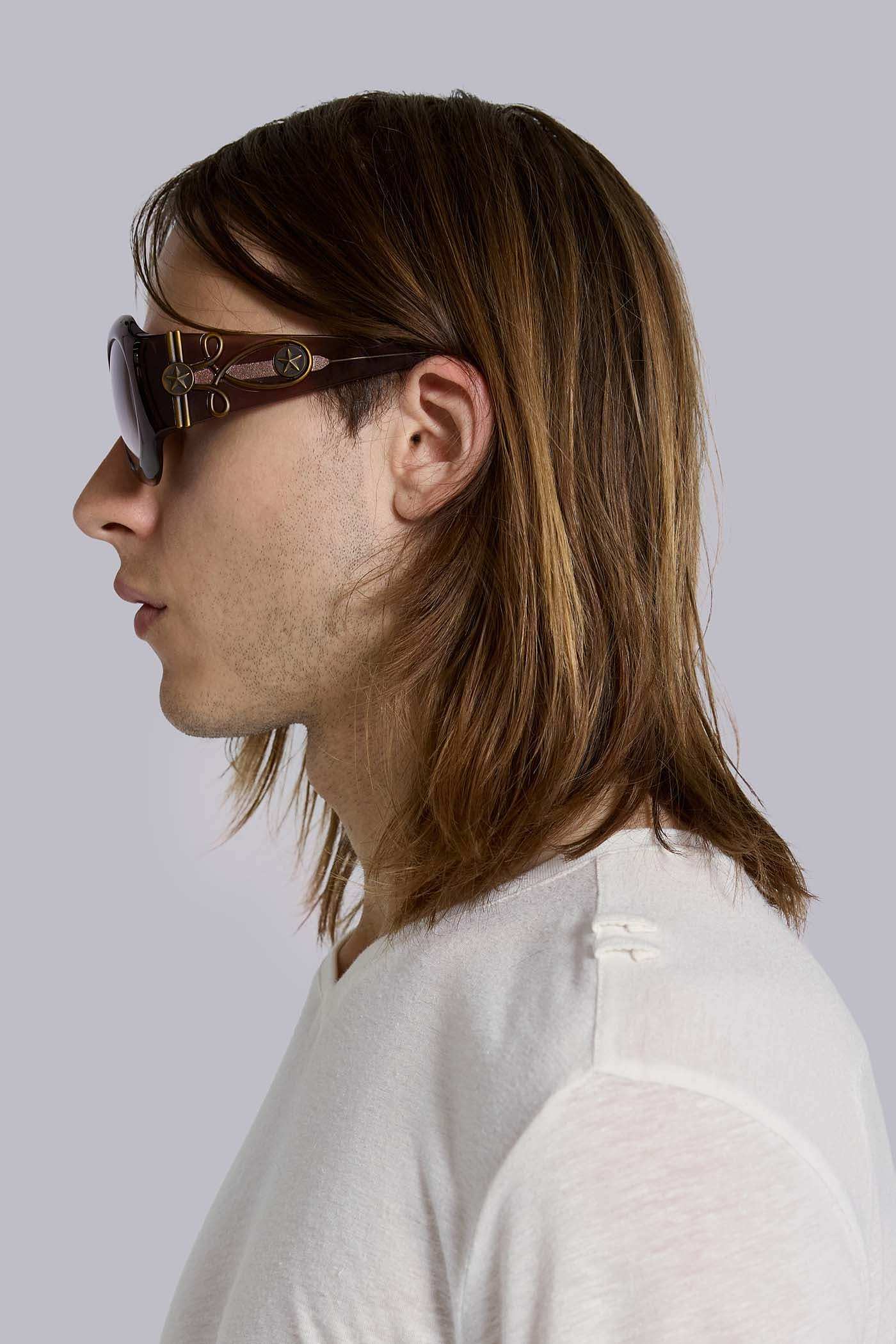 Majorette Oversized Round Sunglasses in Brown