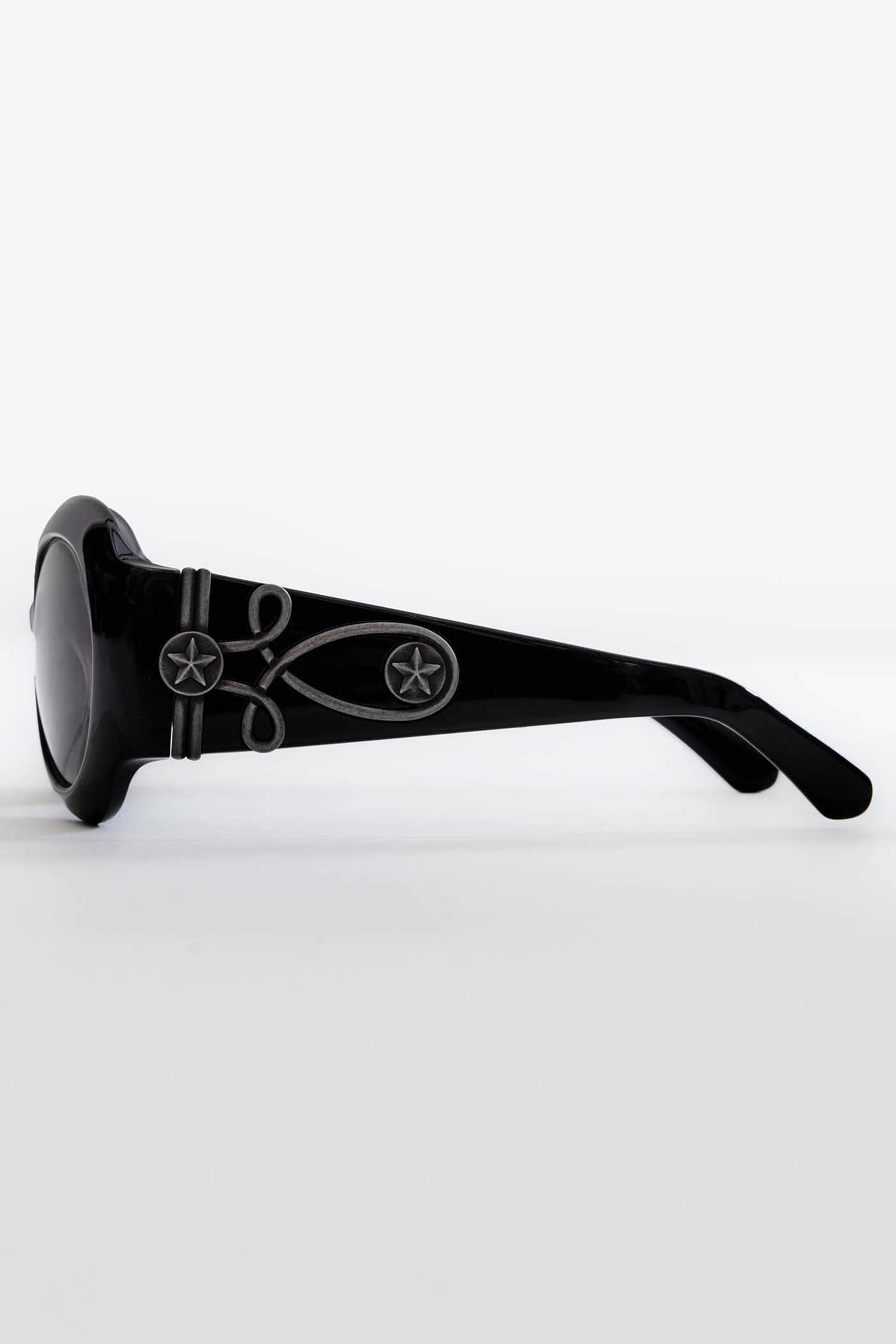 Majorette Oversized Round Sunglasses in Black