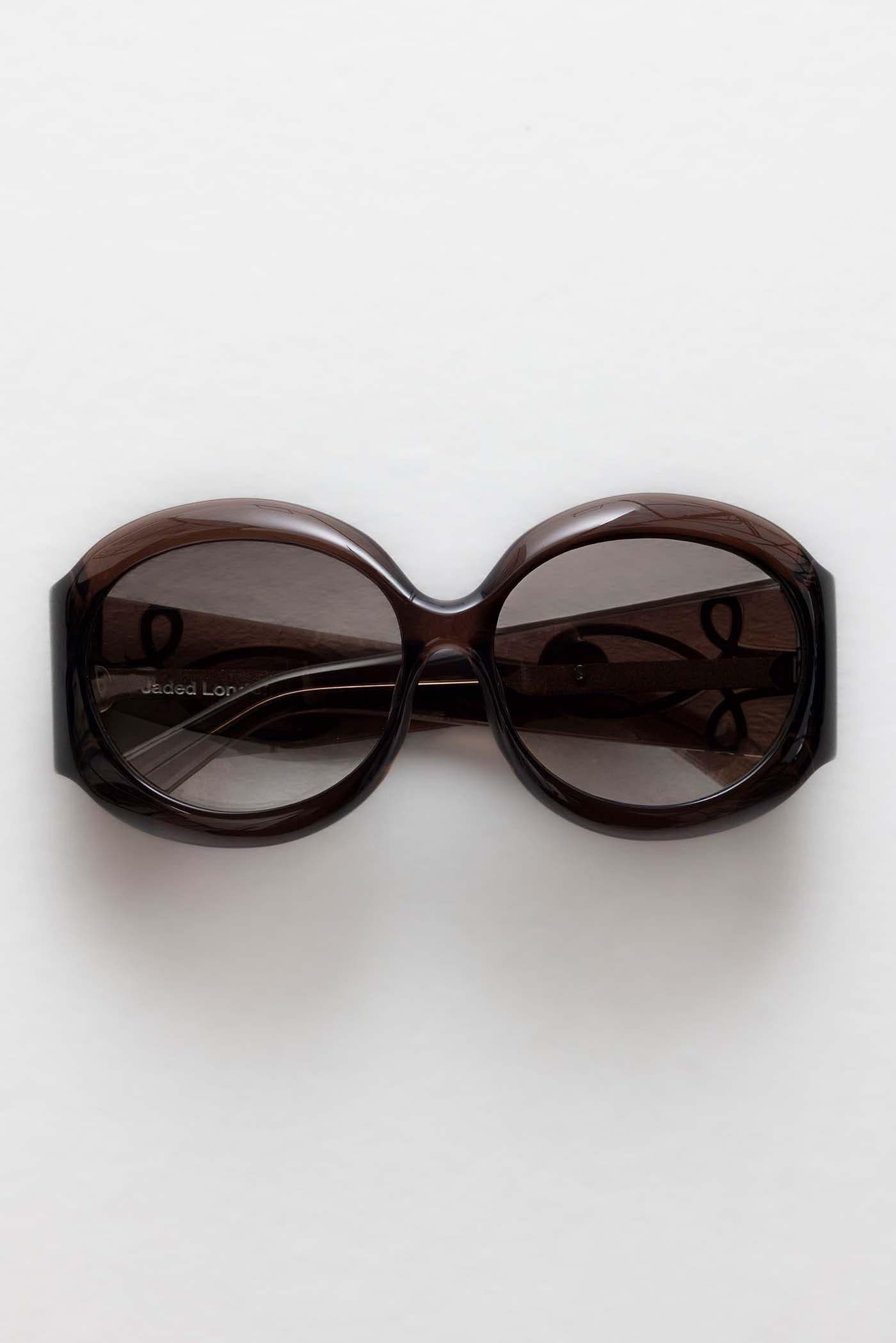 Majorette Oversized Round Sunglasses in Brown