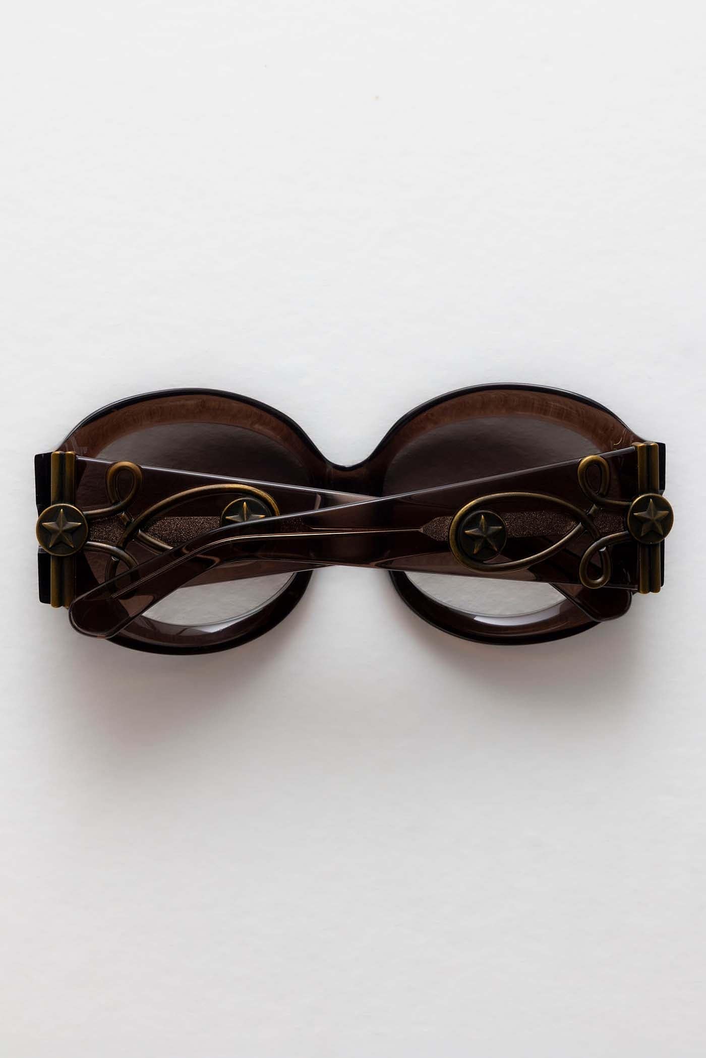 Majorette Oversized Round Sunglasses in Brown