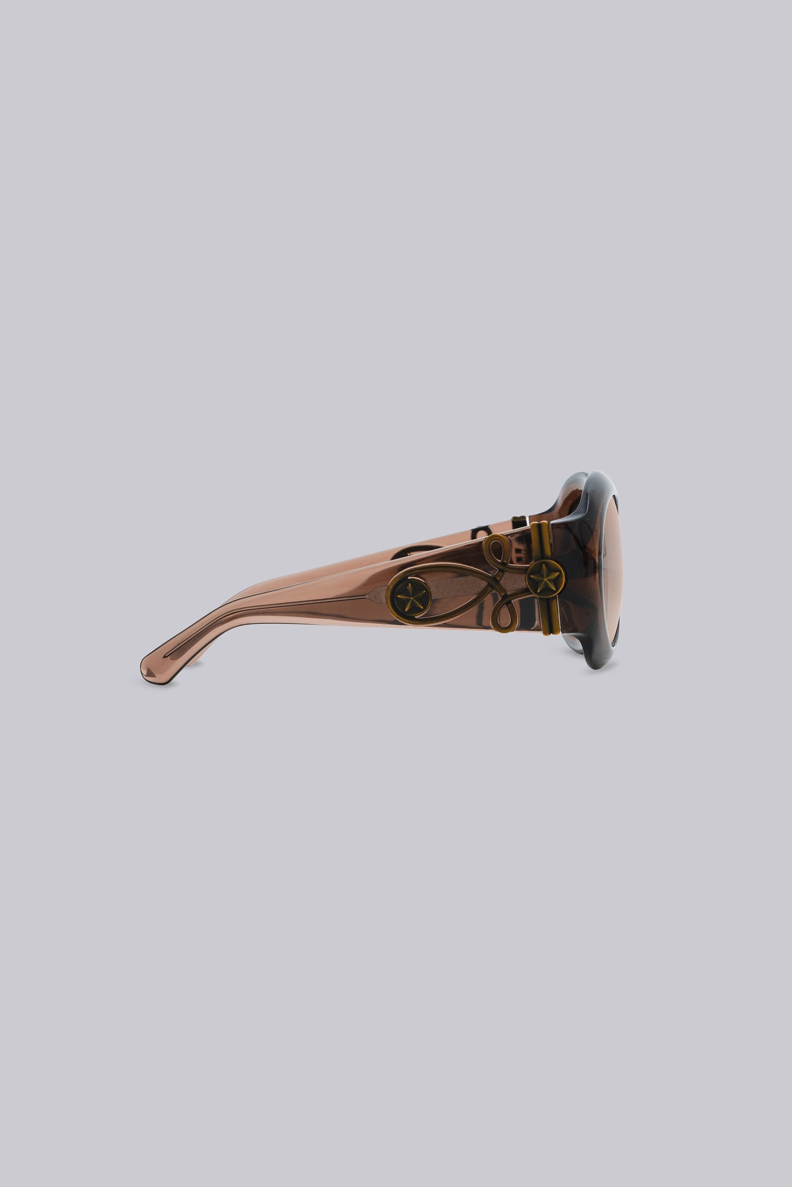 Majorette Oversized Round Sunglasses in Brown