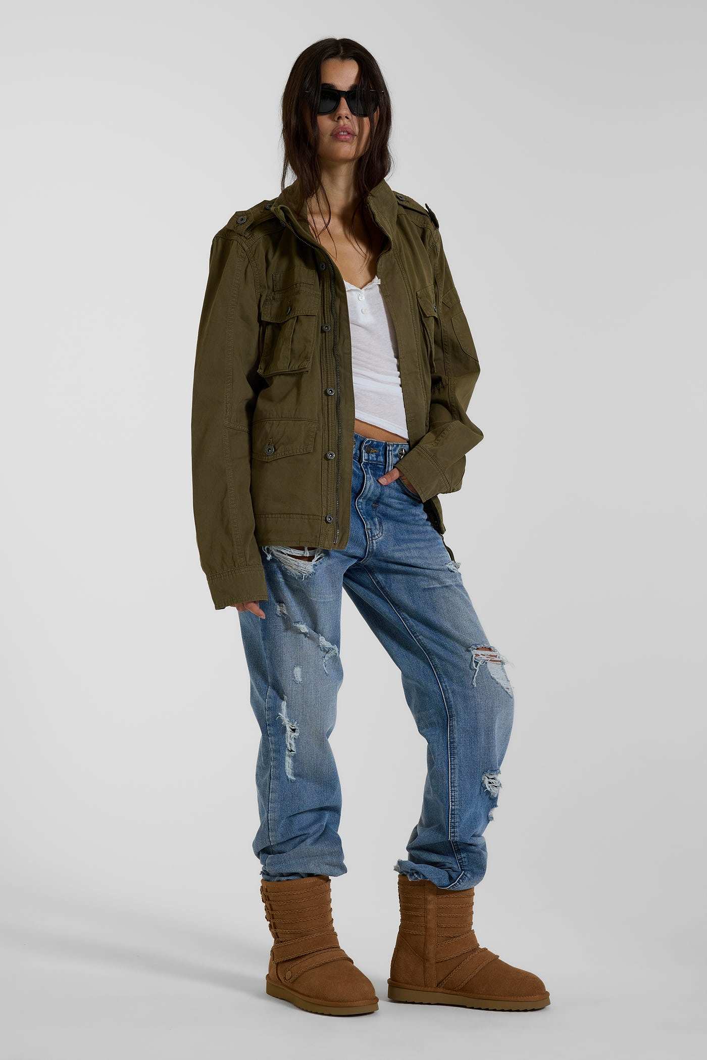 Tan Suede Drummer Shearling Boots