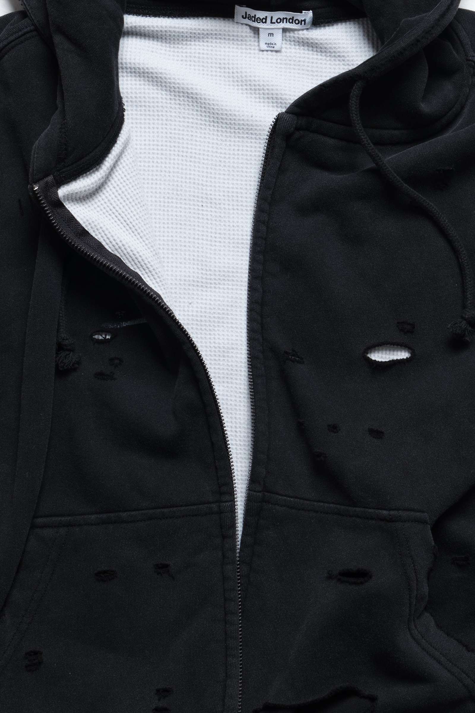 Sun Faded Waffle Lined Zip Hoodie