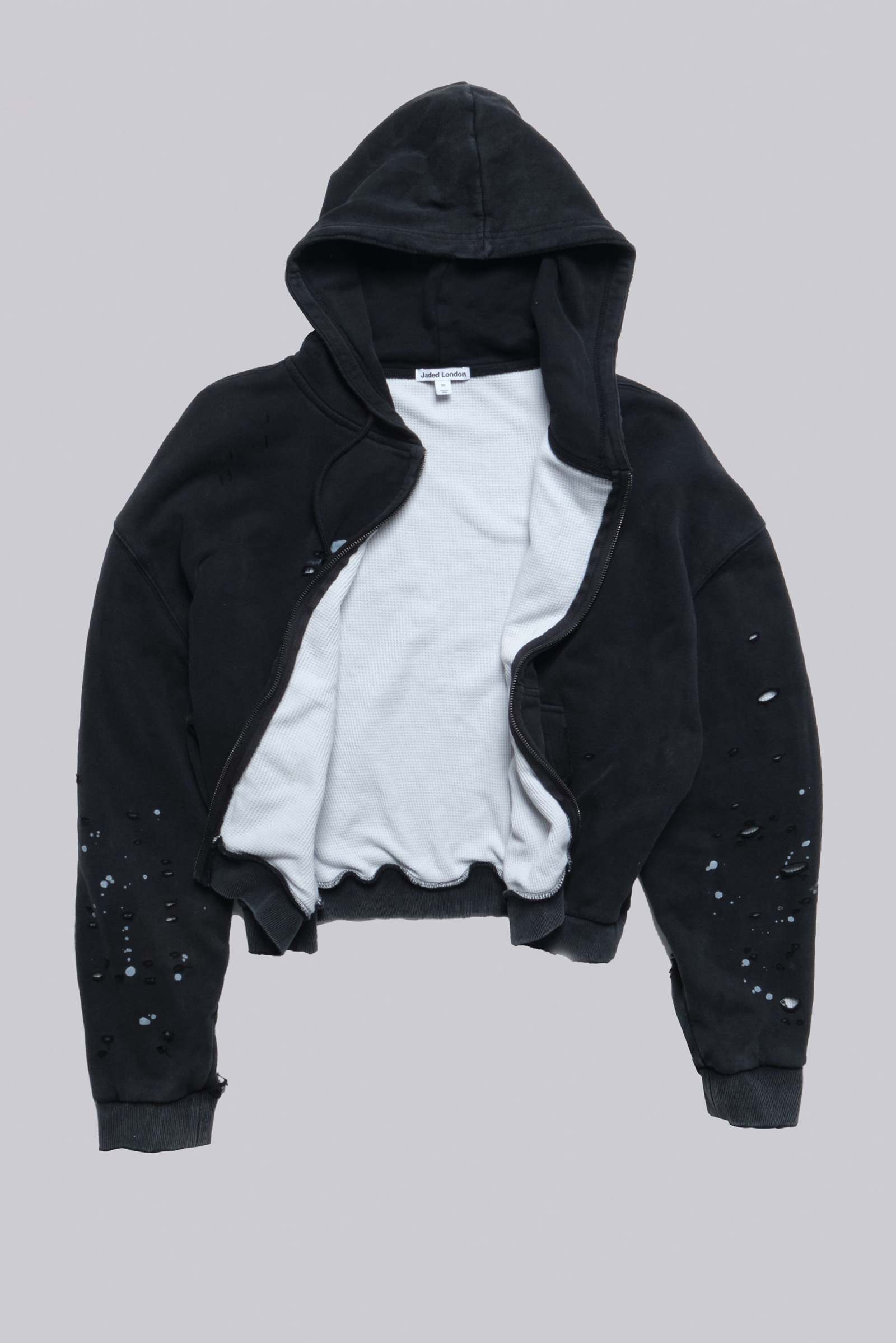 Sun Faded Waffle Lined Zip Hoodie